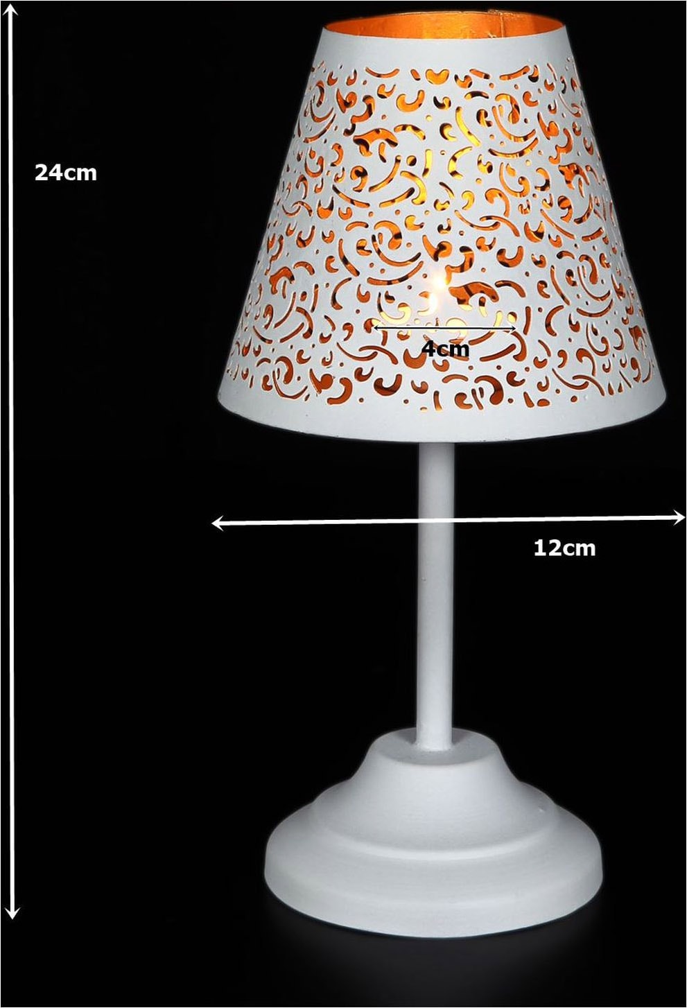 Ambiente Haus Porte-bougies à chauffe-plat »Teelicht-Lampe in Weiss - (H) 24 cm«