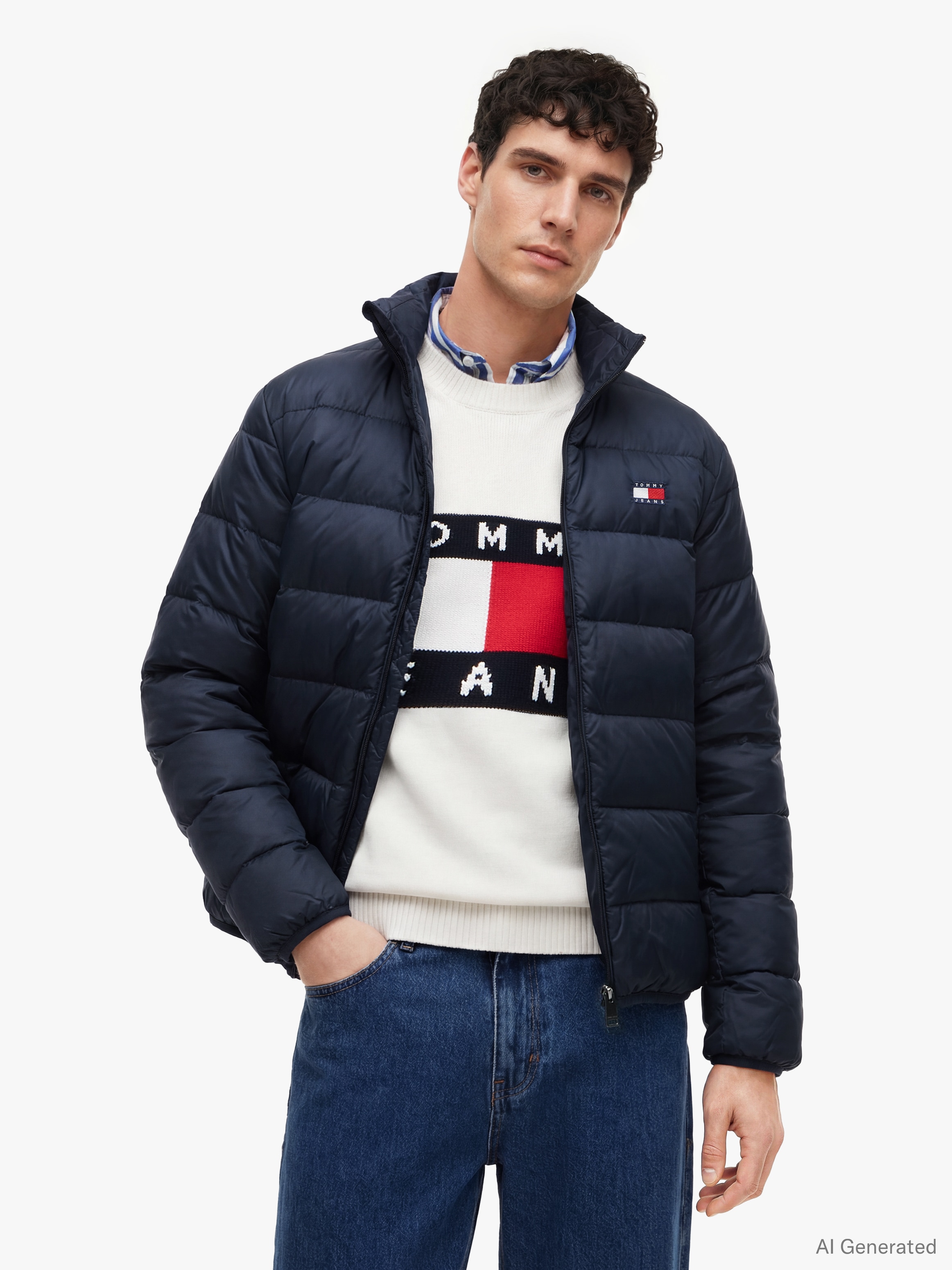 Tommy Jeans Steppjacke »LIGHT DOWN PACKBL JACKET« ohne Kapuze Regular fit mit Stehkragen, mit Daunenfüllung