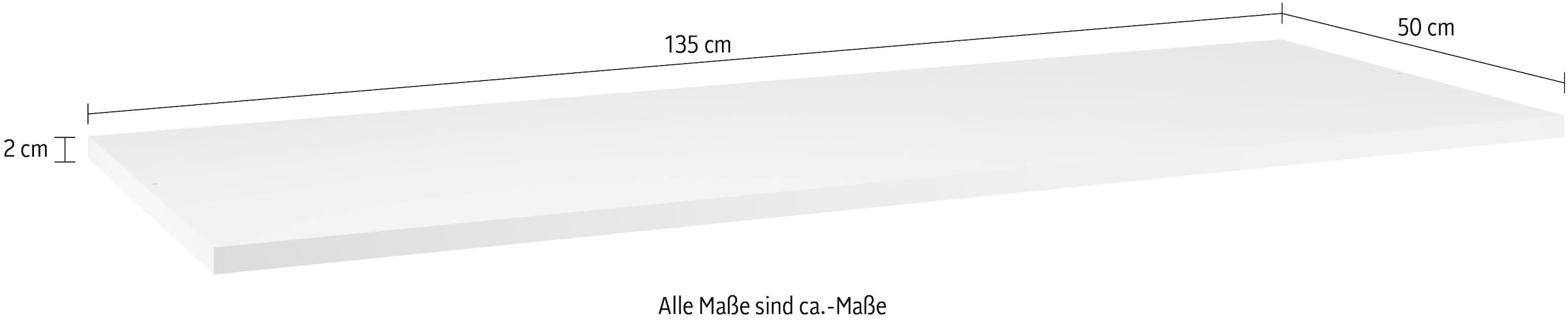 INOSIGN Einlegeboden »Malmo Weiss (1St), Zubehör für Schwebetürenschrank,«, Breite 135,2 cm, Tiefe 50 cm, Höhe 2,2 cm
