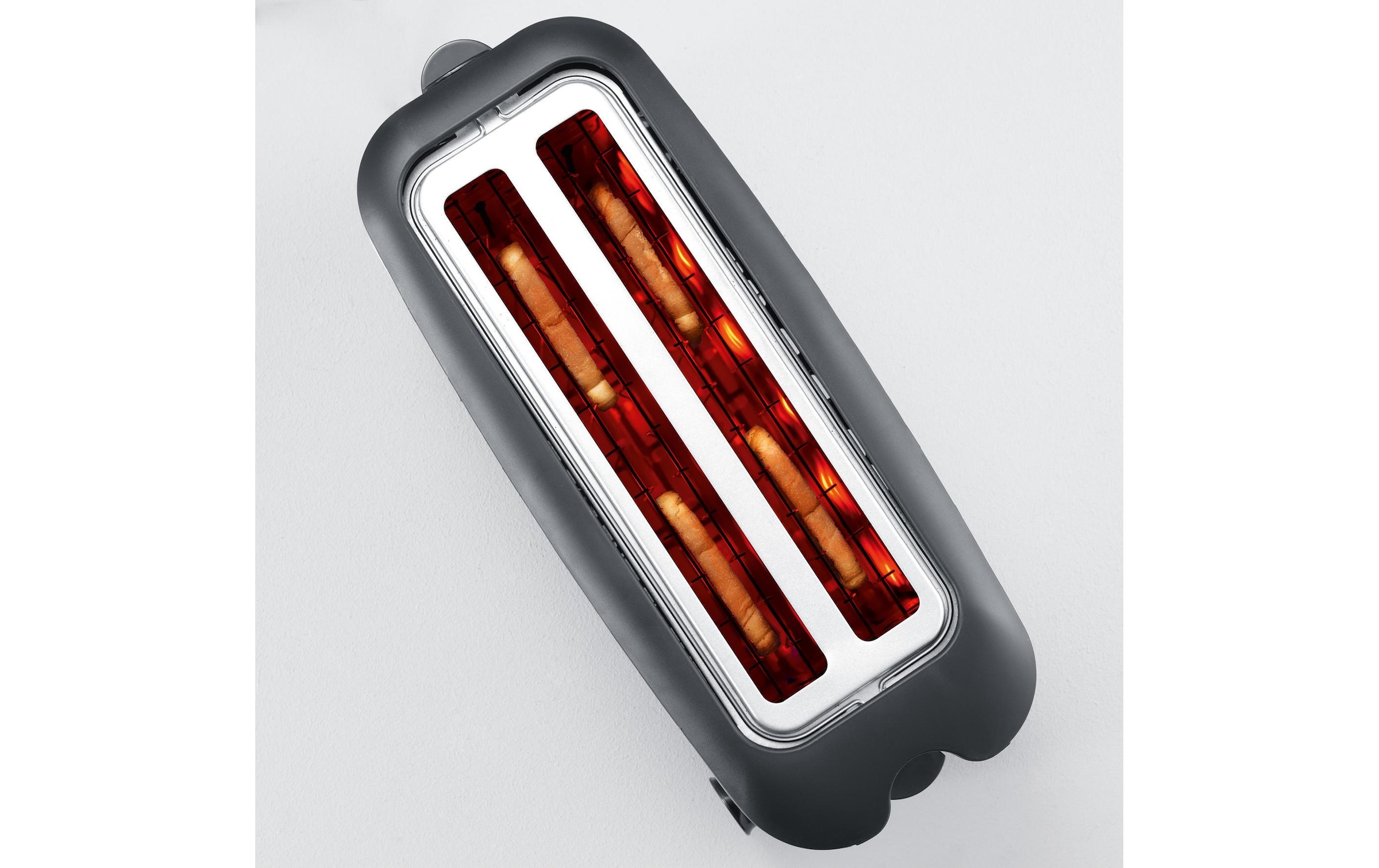 Severin Toaster »Automatik-Langschlitz 2509«, 2 lange Schlitze, für 4 Scheiben, 1400 W, Lieferung mit passendem CH-Fixadapter