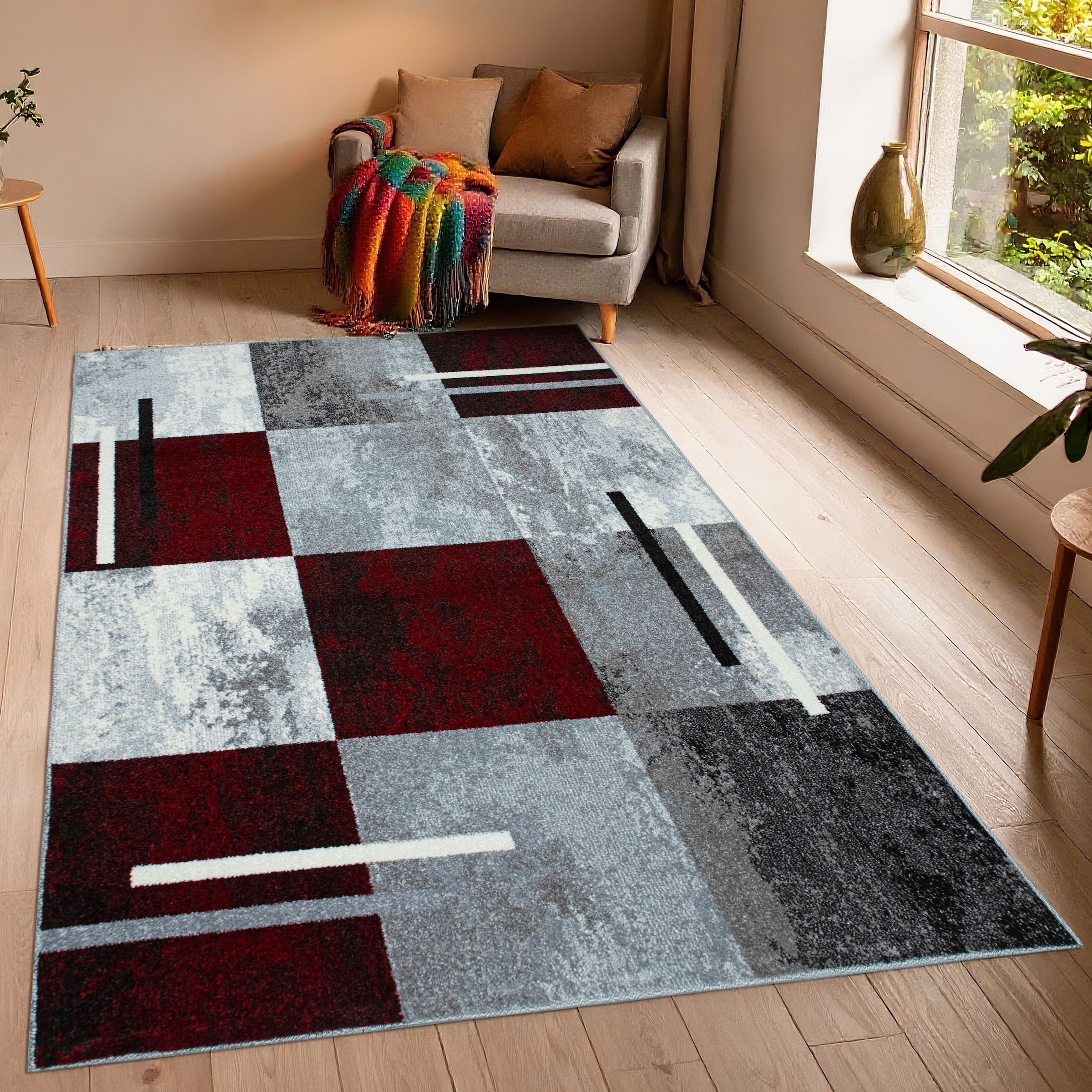 GOODproduct Teppich »Cube, Karo Muster mit 3D-Design« rechteckig 9 mm Höhe Kasten, geometrisch, Patchwork, Wohnzimmer, Schlafzimmer