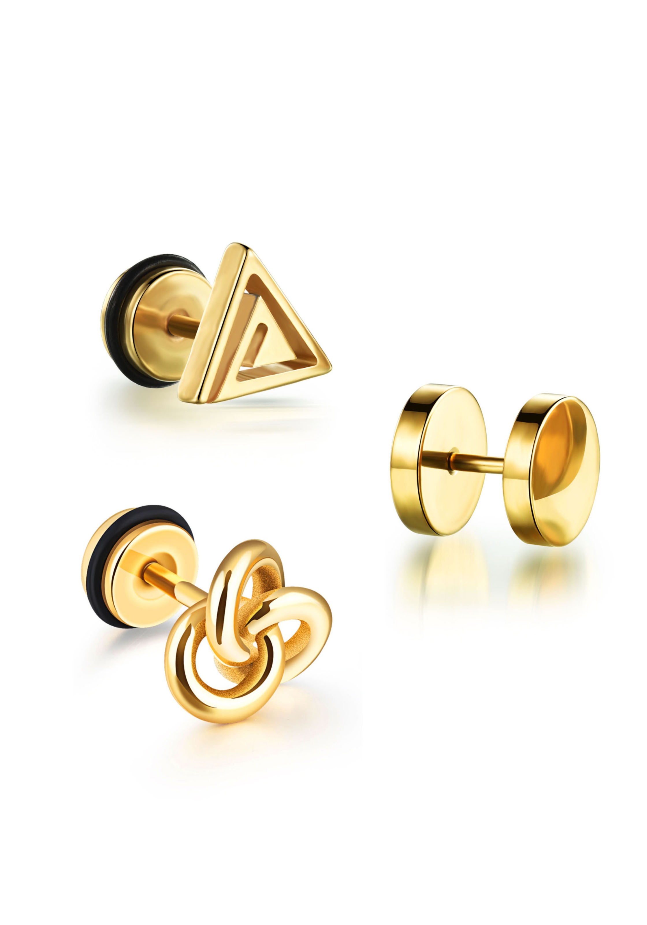 Image of Firetti Ohrstecker-Set »Fake Plug Set Kreis, Dreieck,Knoten«, (Set, 3 tlg.) bei Ackermann Versand Schweiz