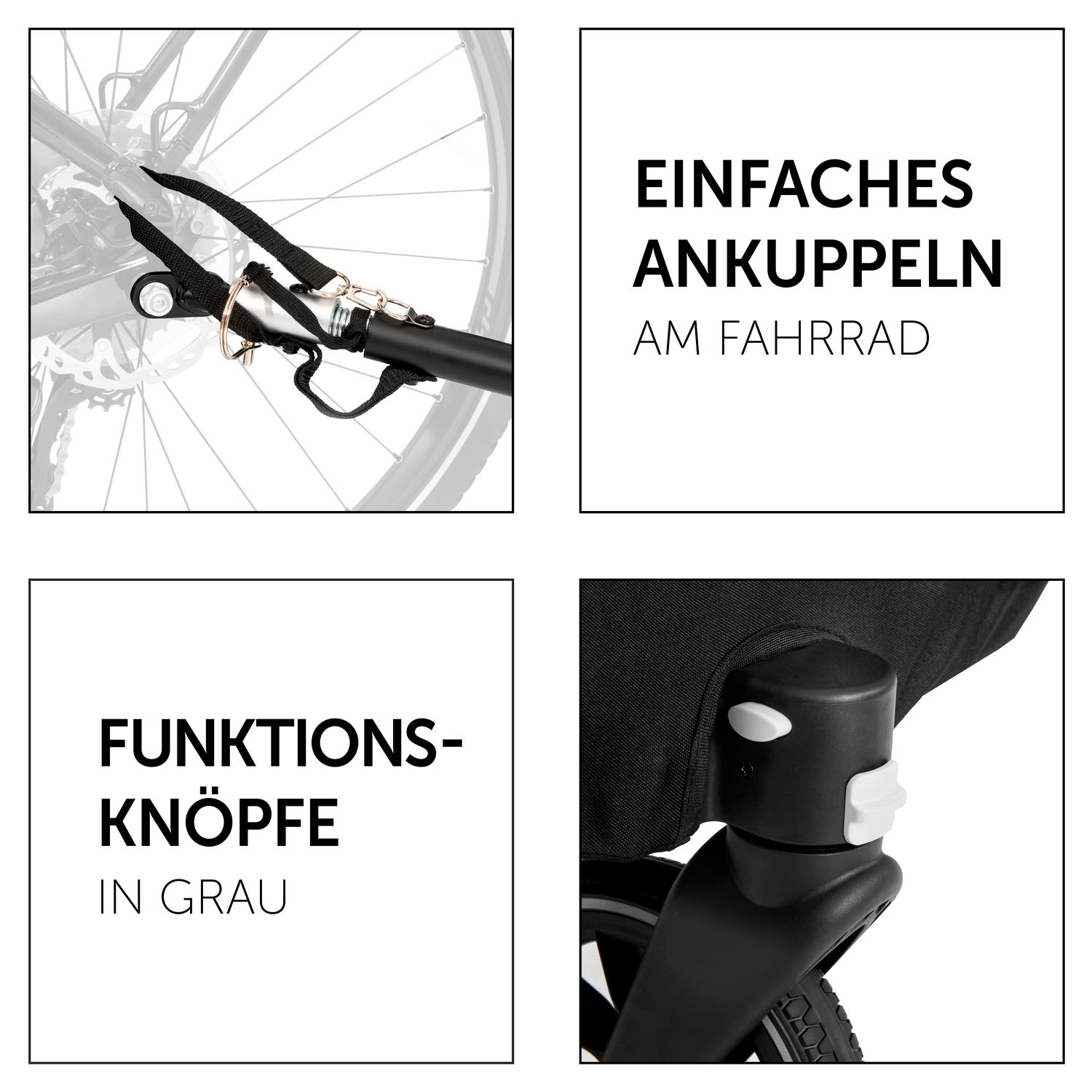 Hauck Fahrradkinderanhänger »Dryk Duo, Ocean Green« für 2 Kinder; inkl. Buggy-Rad