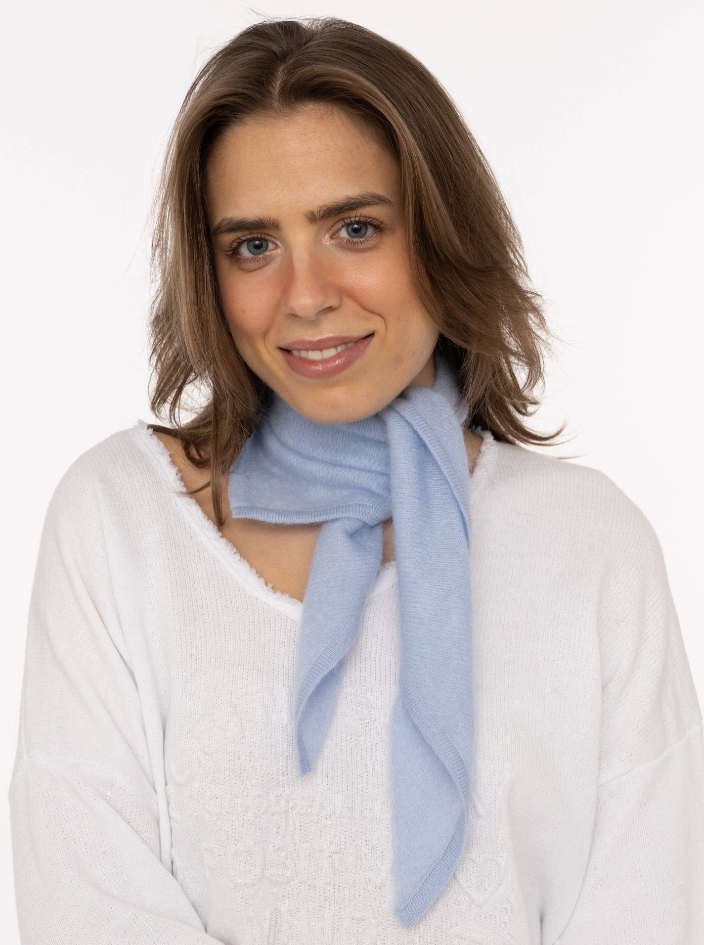 Image of Zwillingsherz Strickschal ""100% Cashmere Halstuch aus gebürstetem Kaschmir"" dreieckige Form, weicher Tragekomfort, individuell tragbar