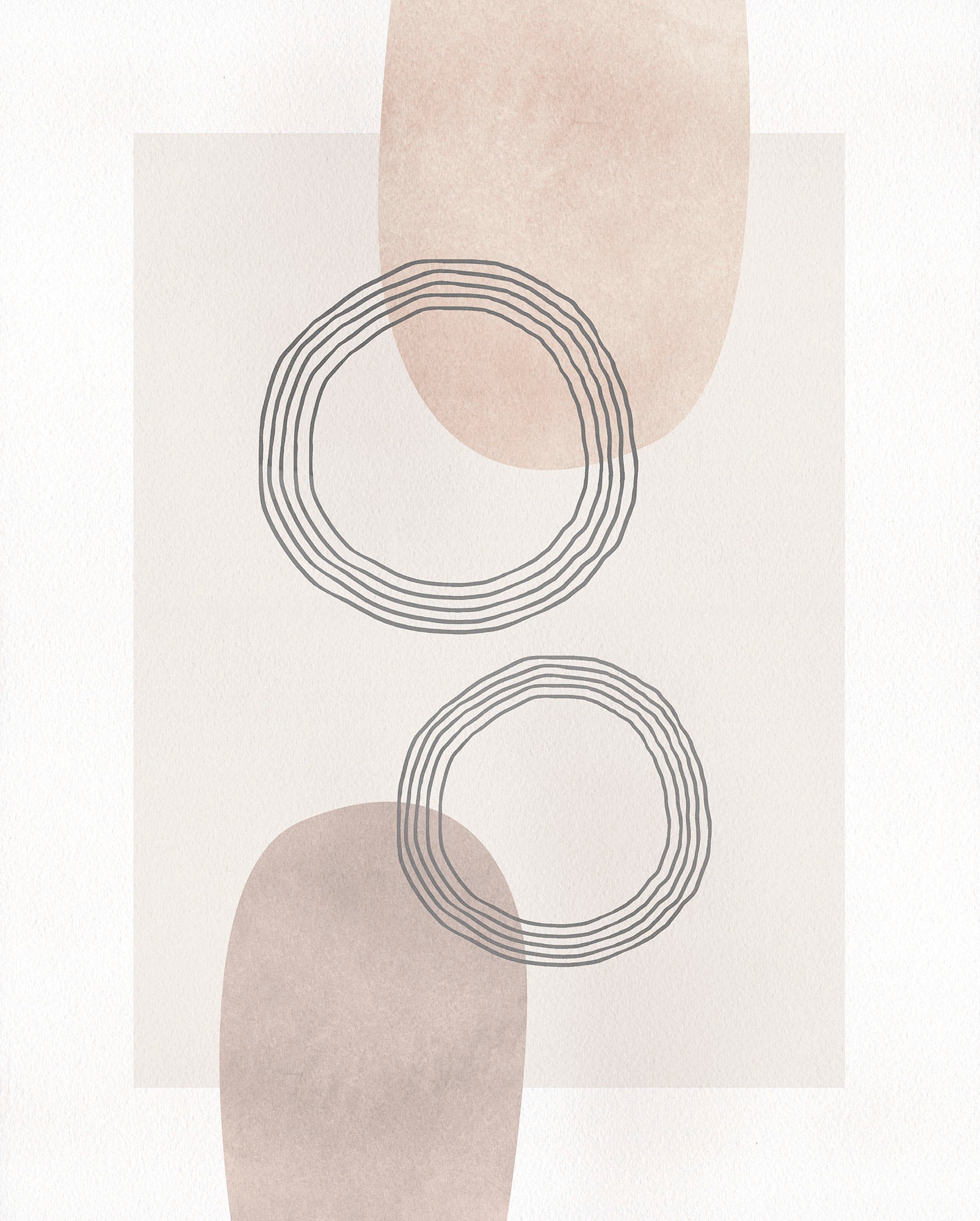 Image of Komar Bild "Line Art Circles" Natur 1 Stk. tlg. Wandbild zur Dekoration - ohne Rahmen