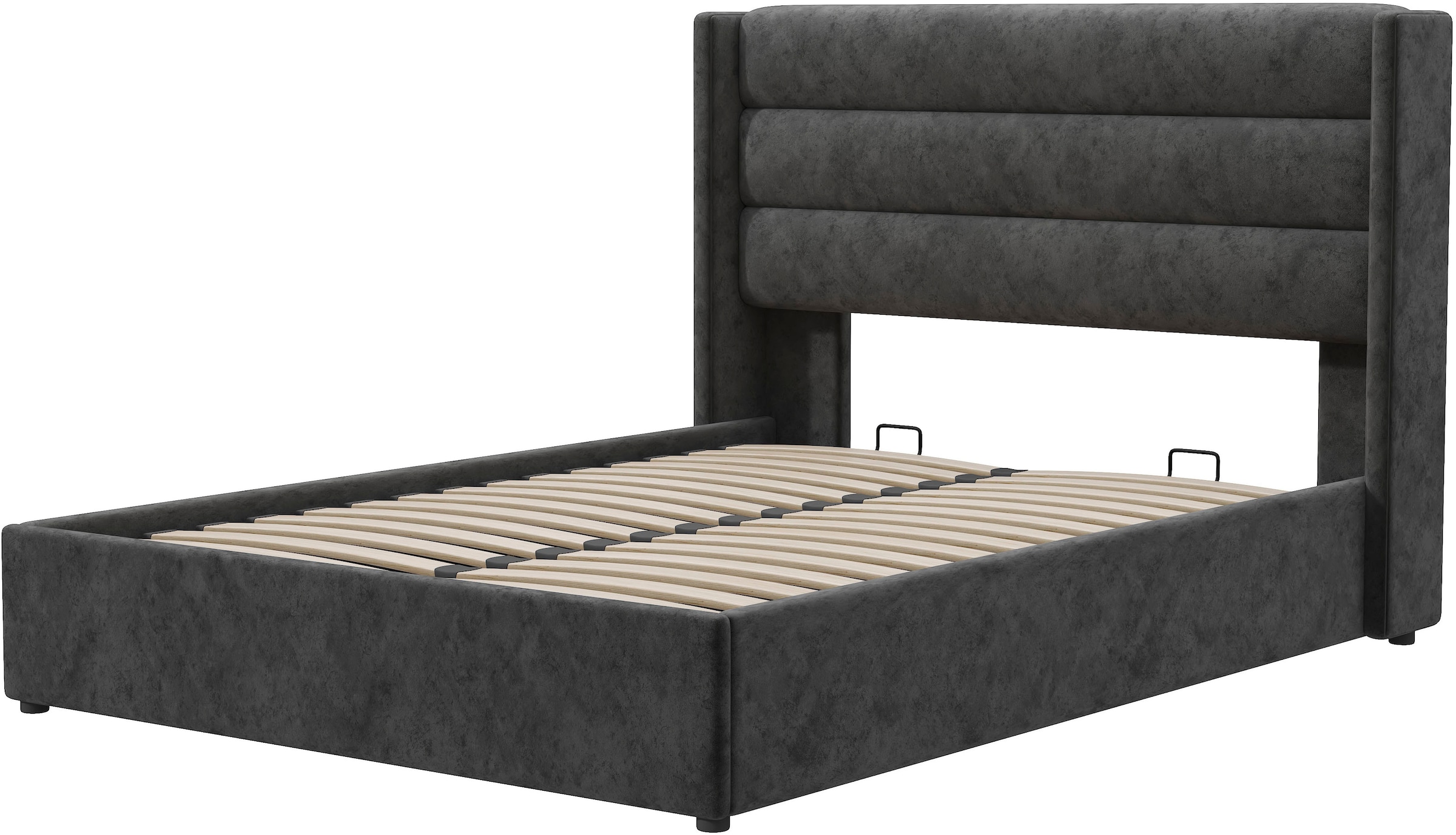 GOODproduct Polsterbett »ROMMINA, Polsterbett mit Bettkasten in den Breiten 140cm & 180cm« Samtweicher Chenille-Bezug