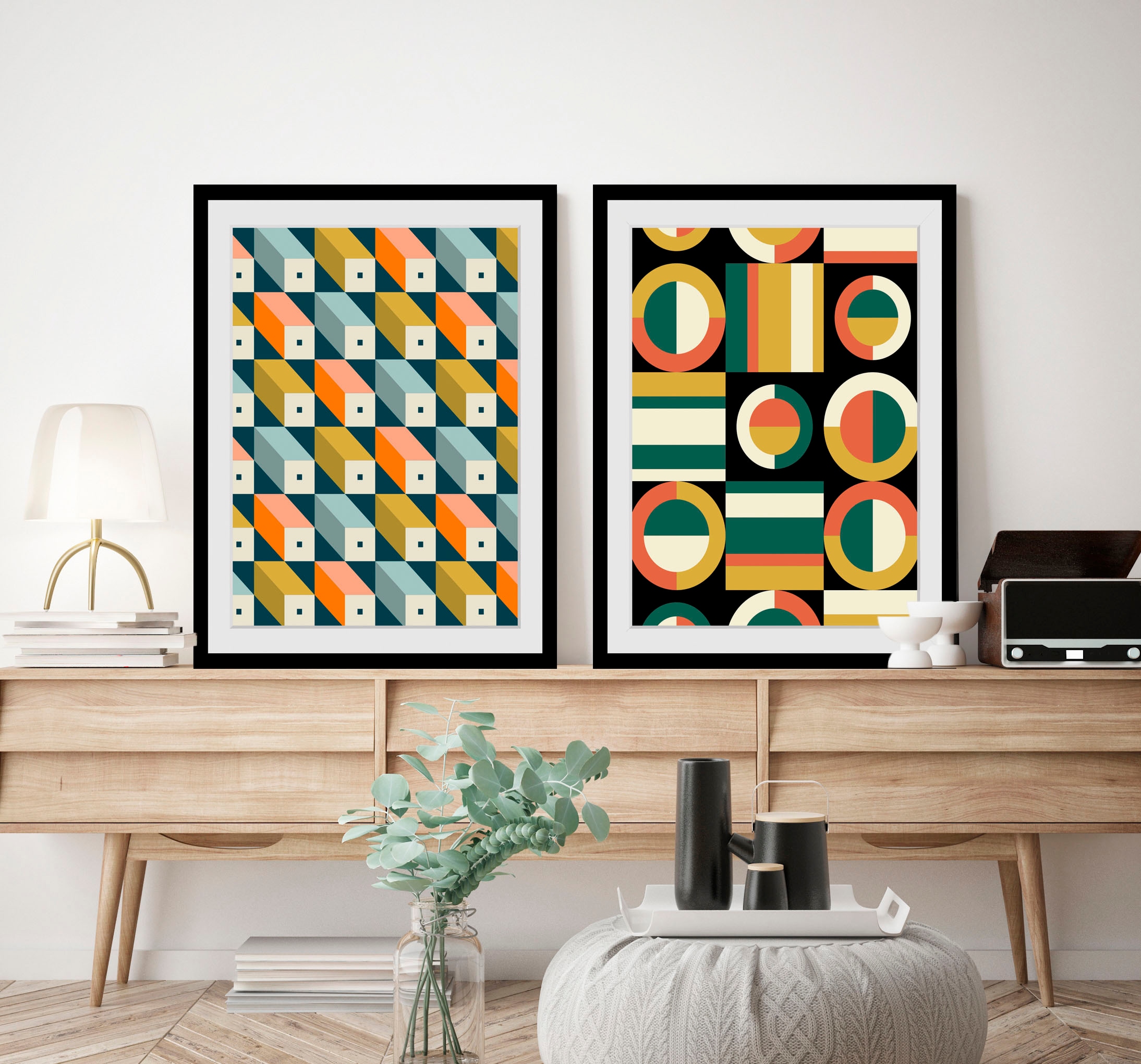 Image of queence Bild "Noel" Abstrakt Figuren Gemälde Kunst Modern 1 Stk. tlg. HD Premium Poster-Druck inkl. Holzrahmen