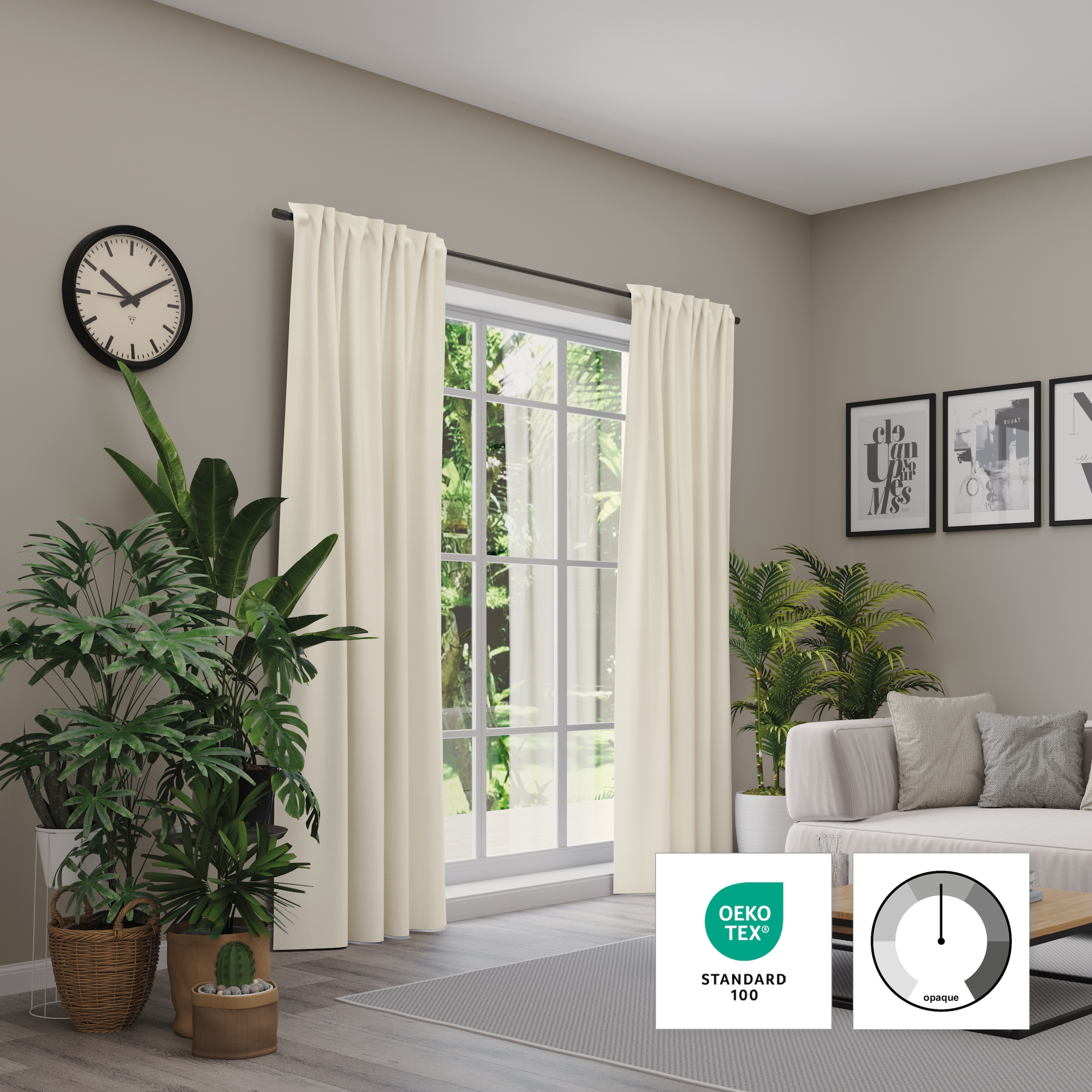 Neutex for you! Rideau »Linessa« Boucles cachées 1 cuis tlg. Schal mit verdeckten Schlaufen, Breite 137 cm, nach Mass