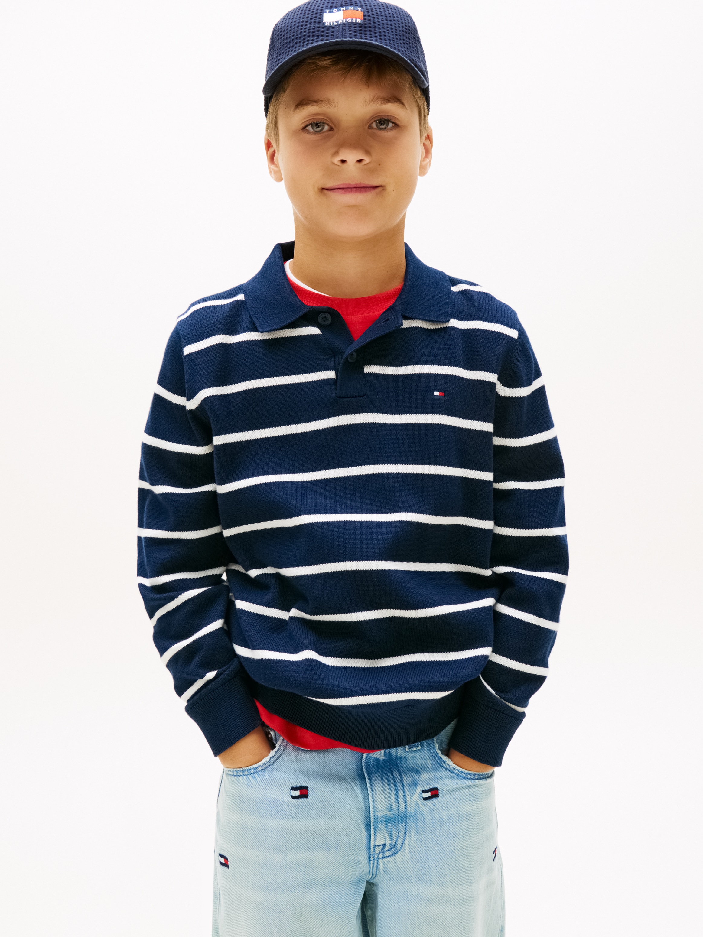 Image of Tommy Hilfiger Strickpullover "POLO COLLAR SWEATER LS" Kinder bis 16 Jahre, regular fit