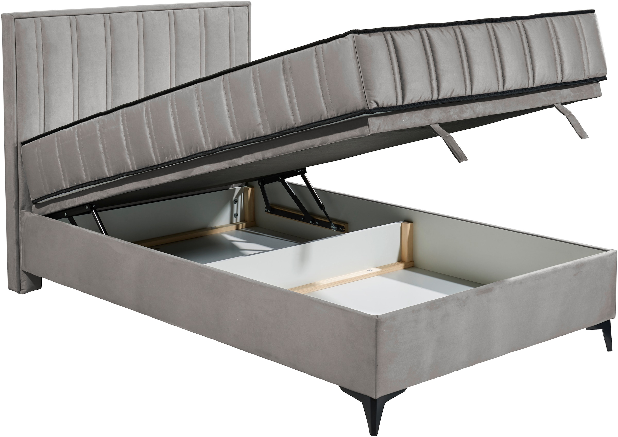 ED EXCITING DESIGN Boxbett »Monroe inkl. Bettkasten, erhältlich in den Breiten 120cm & 140cm« Duo-Matratze - feste Seite mit Kokosmatte