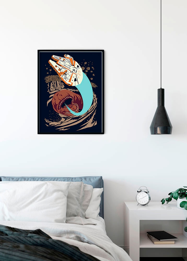Komar Bild »Star Wars Classic Vector Asteroid Worm«, Star Wars, (1 St.), Wandbild zur Dekoration im Kinderzimmer - ohne Rahmen