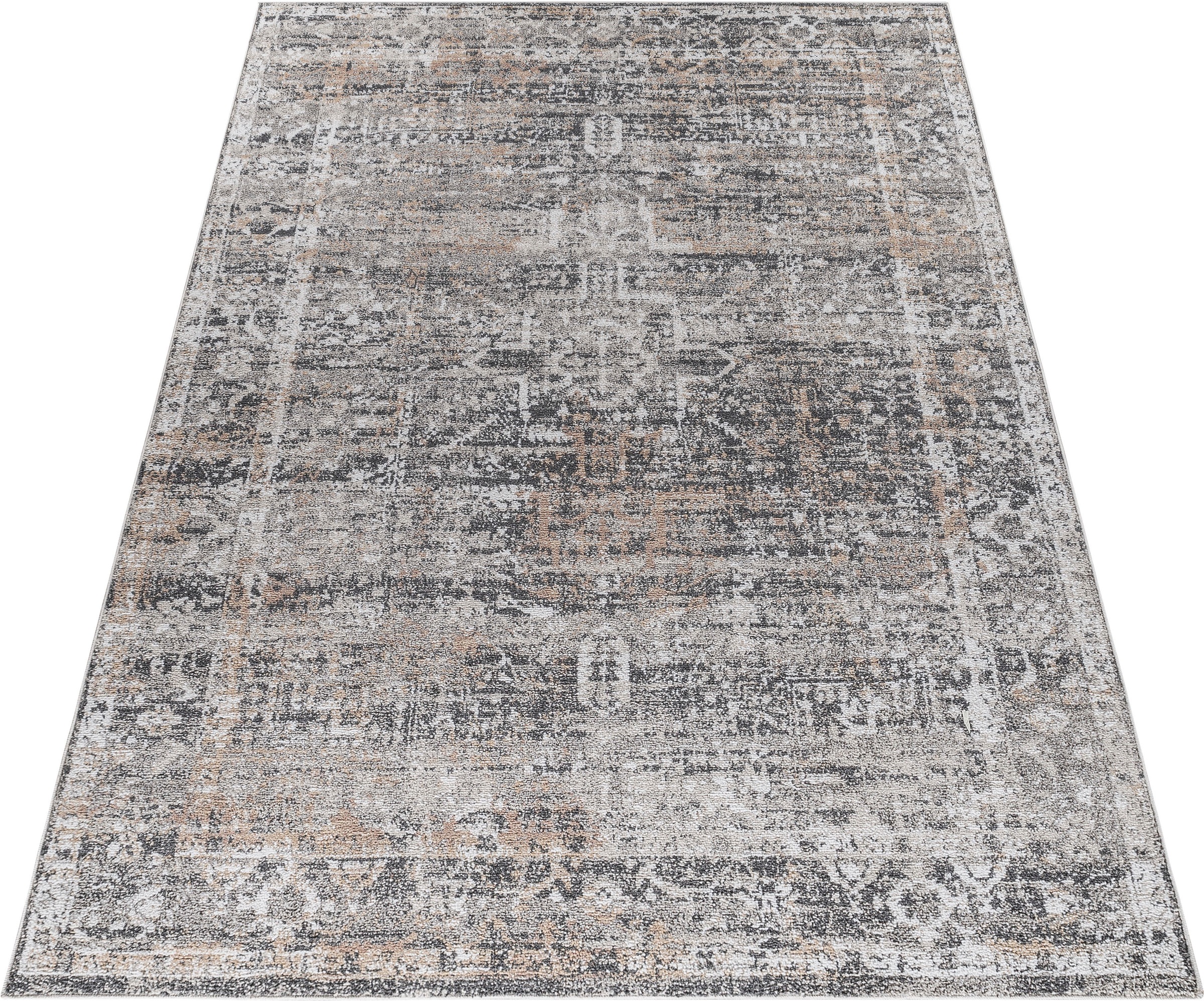 Image of Timbers Teppich »Hialeah«, rechteckig, 11 mm Höhe, Orient-Design, Vintage, mit Bordüre, Teppich, Kurzflor, Weich, Pflegeleicht, Elegant, weich, Wohnzimmer Schlafzimmer Esszimmer bei Ackermann Versand Schweiz