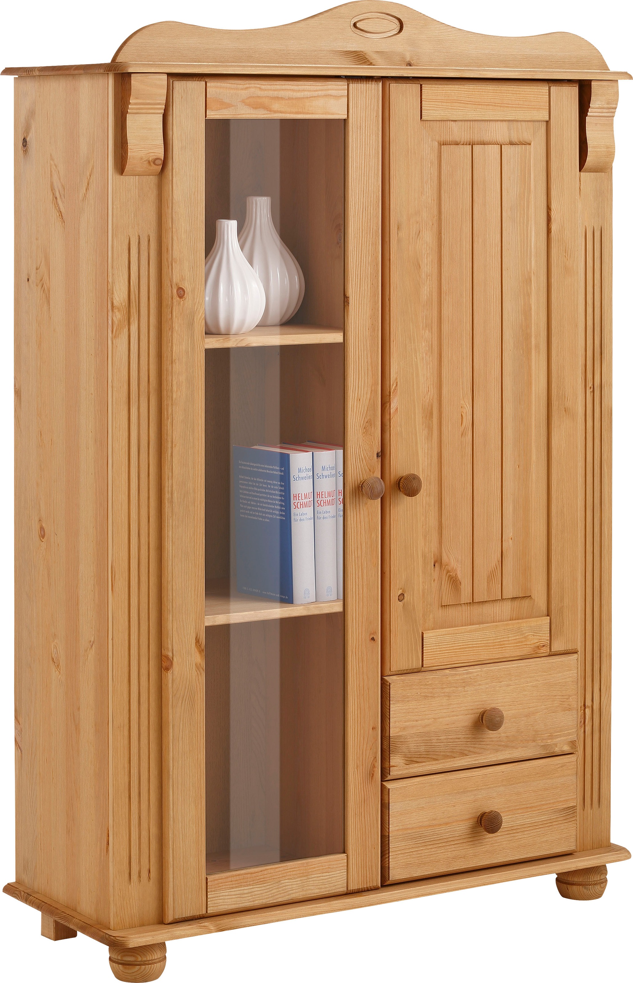 Image of GOODproduct Highboard "Adele" Stauraumschrank, 2-türig, Höhe 135 cm, aus massiver Kiefer, FSC