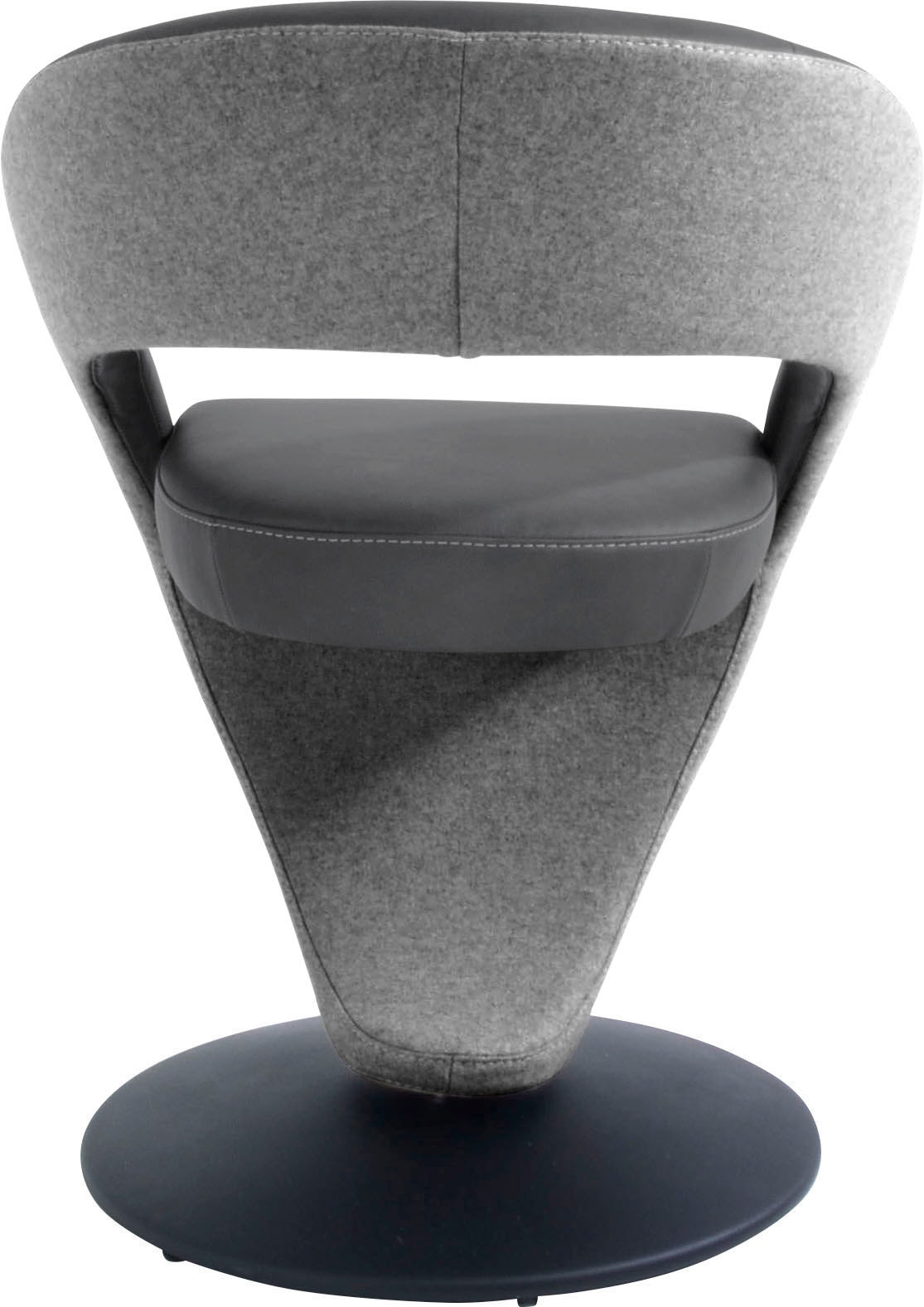 K+W Komfort & Wohnen Chaise de salle à manger »Wave, Drehstuhl, Polsterstuhl« () fauteuil design pivotant, plateau tournant métal noir, combinaison de couleurs