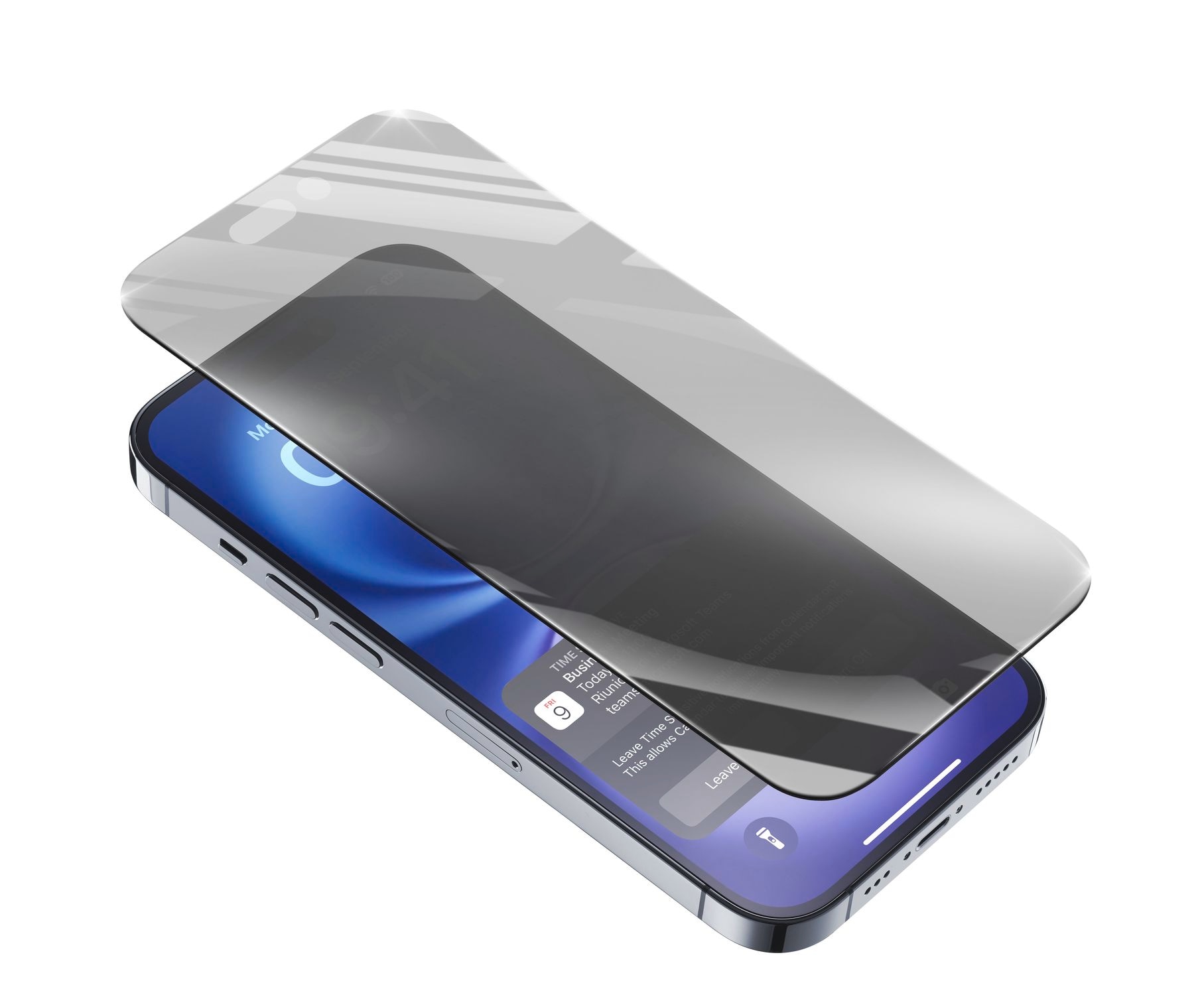Cellularline Displayschutzglas »TOP SECRET ECLIPSE Screen Protector«, für Apple iPhone 16, Blickschutzfolie, Schutzfolie, Bildschirmschutz, kratz- & stossfest