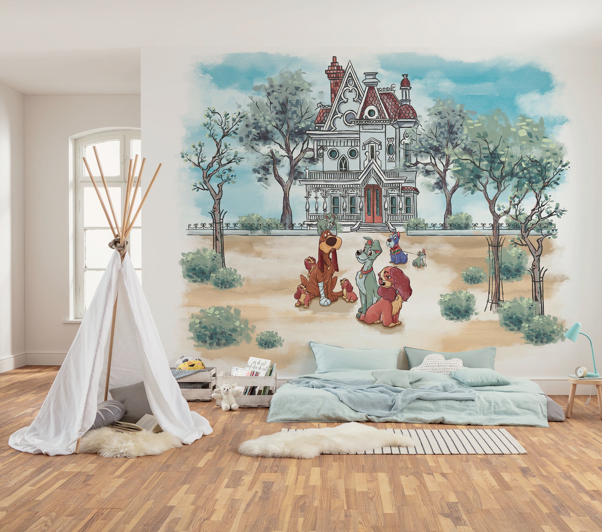 Image of Komar Kindertapete "Disney Lady and the Tramp Sweet Home" bedruckt glatt