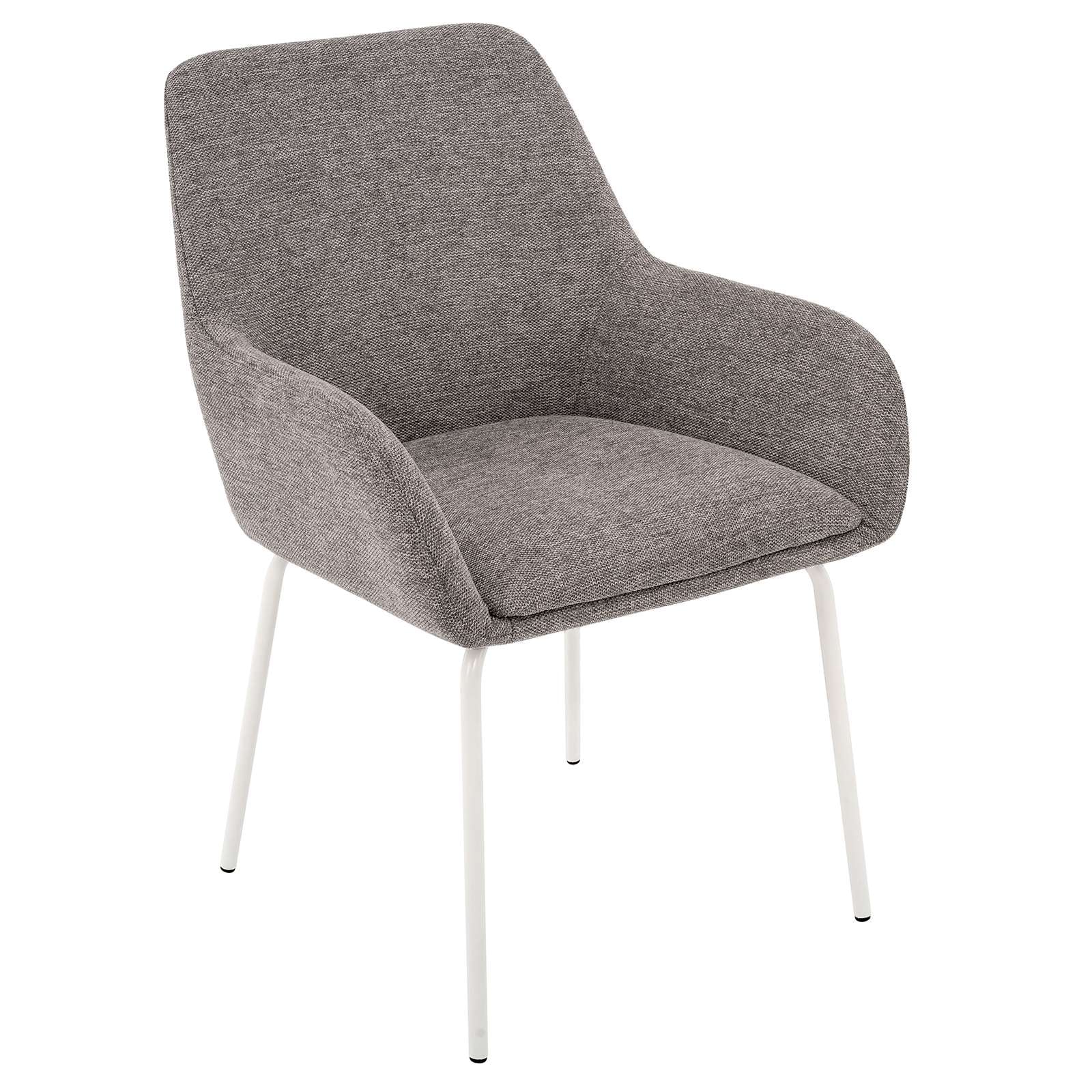 GOODproduct Chaise de salle à manger »Gabbie« (Set) 2 cuismit weissen Metallbeinen, Webstoff Bezug, Sitzhöhe 47,5 cm