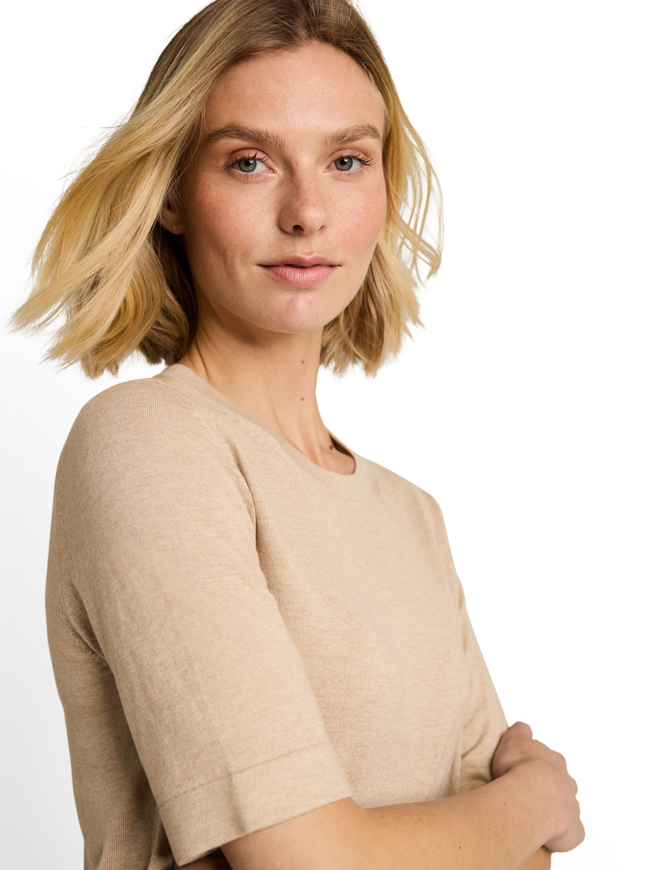 TOM TAILOR Pull en tricot Pull d'été - manches demi-longues - avec viscose et stretch