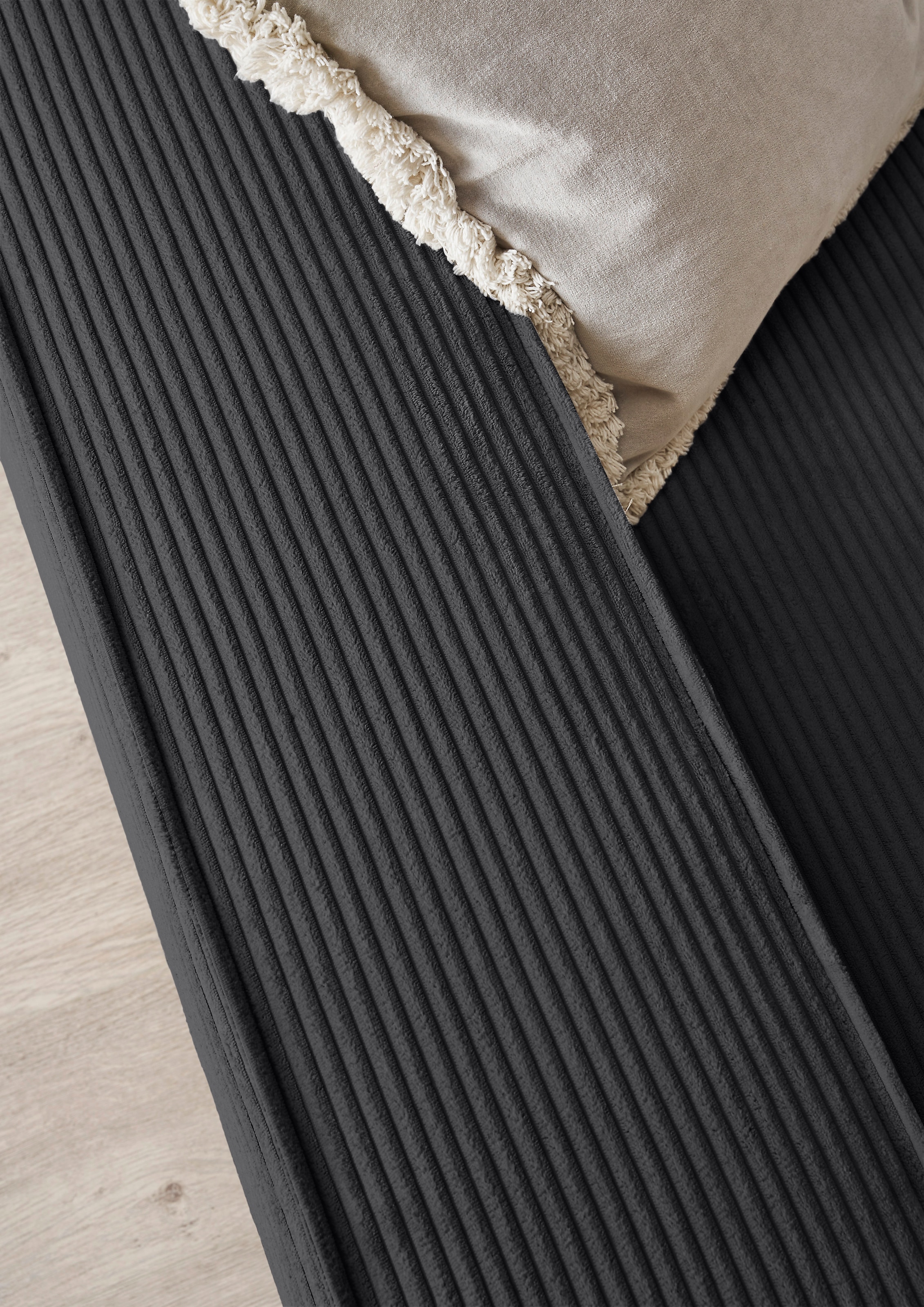 Home affaire Canapé d'angle »NEU: SHERWOOD XXL 284, Big-Sofa L-Form, tiefe Sitzfläche 95 cm, Cord« Recamiere rechts/links, als Schlafsofa stellbar, Cord u. Leinenoptik