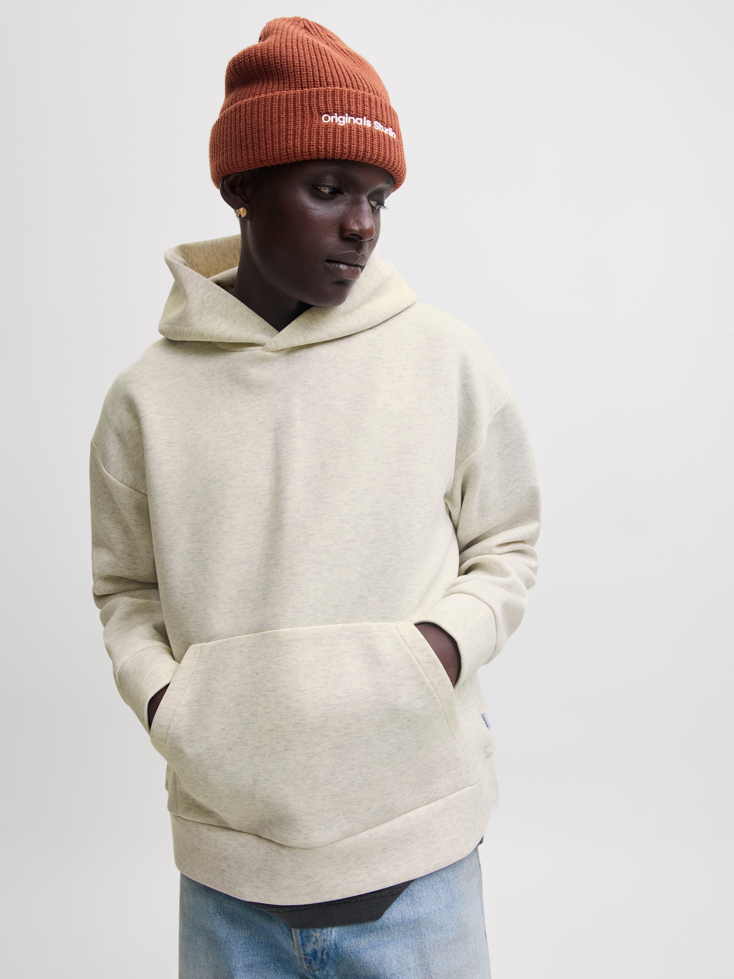 Image of Jack & Jones Kapuzensweatshirt "JJEBARRON SWEAT HOOD NOOS", Materialmix, relaxed fit