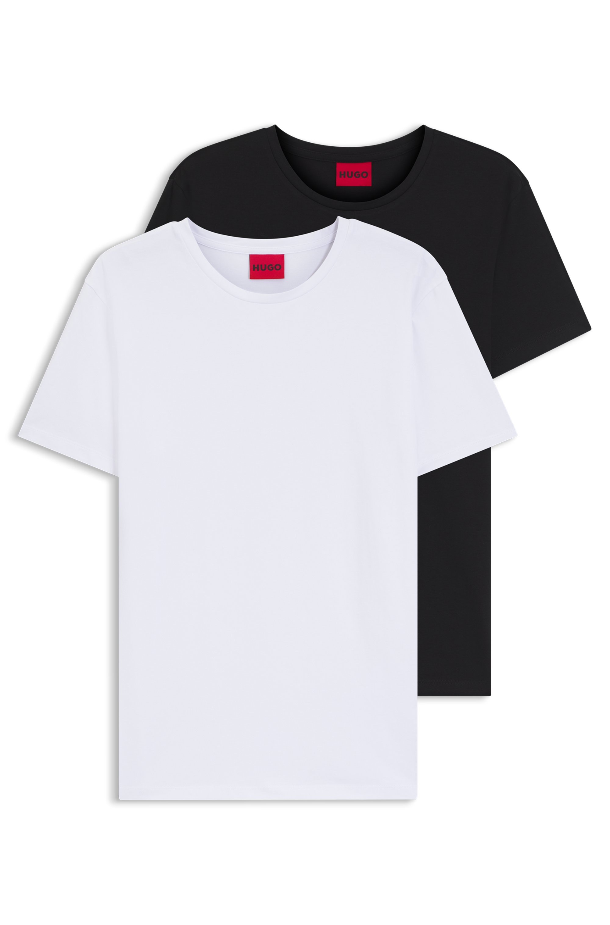 HUGO T-shirt »HUGO-Round« Paquet, 2er,  Rundhalsausschnitt, Slim-Fit, HUGO Logo-Druck