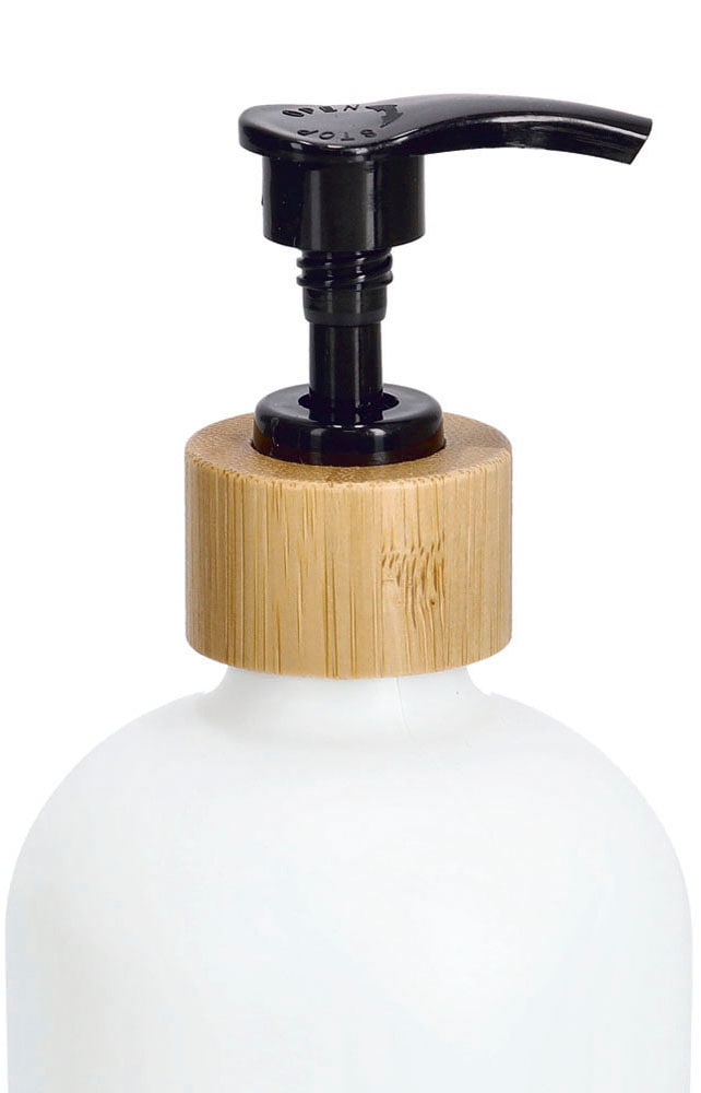 Zeller Present Spülmittelspender Glas / Bambus, Füllmenge je 500 ml, inkl. Tablett