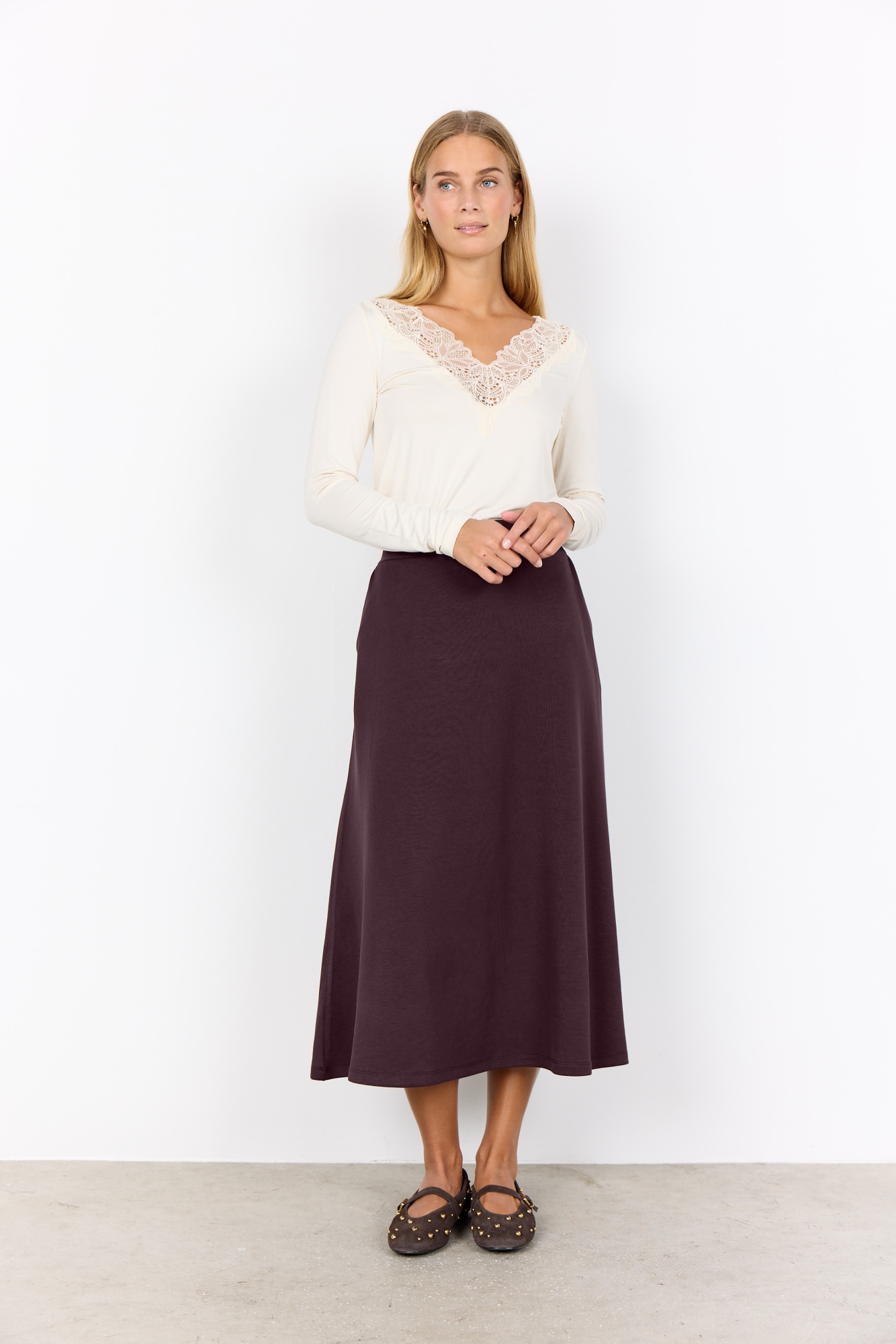 soyaconcept Langarmshirt »SC-MARICA 301« Viskosemischung, Spitze