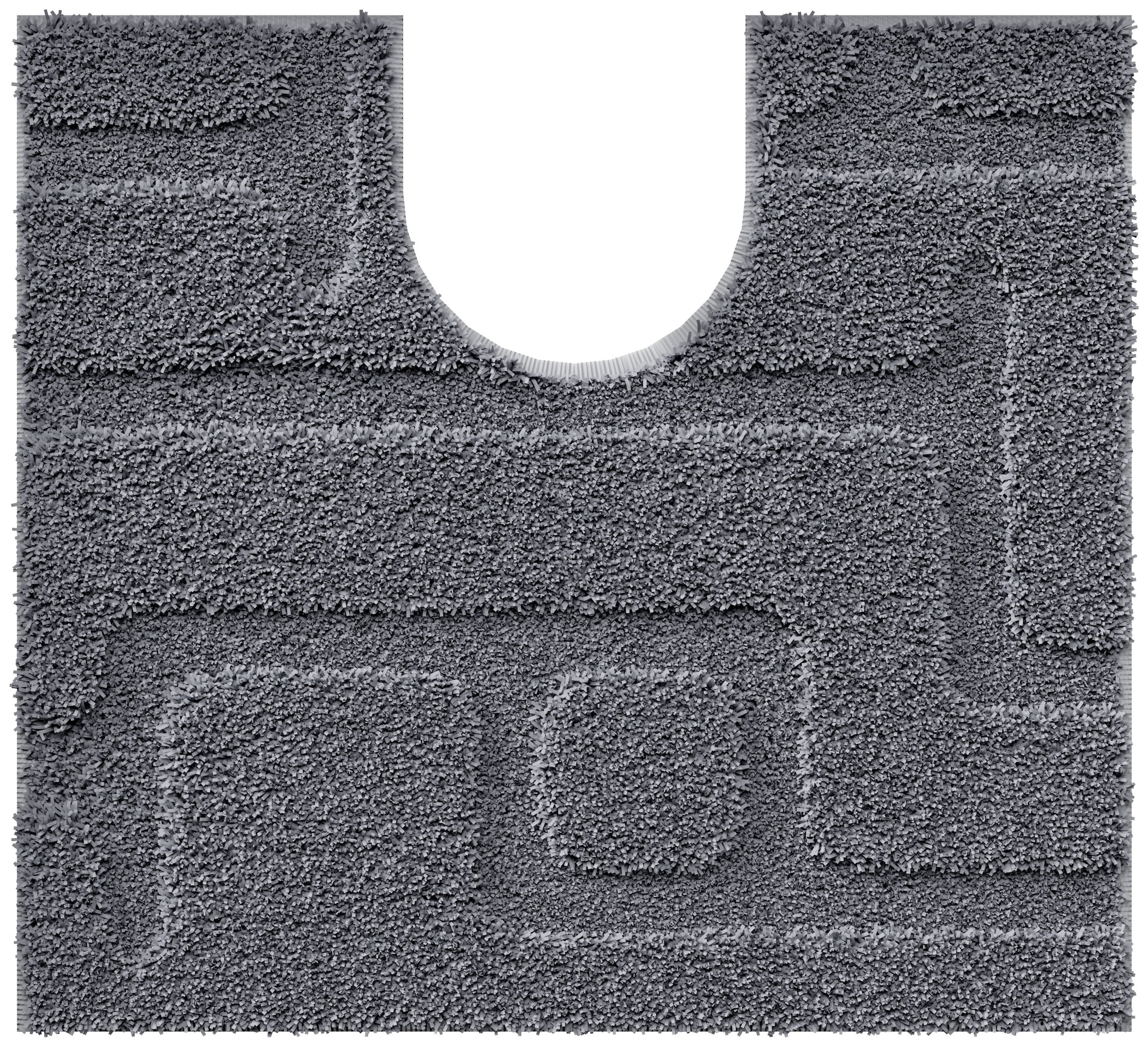 Grund Badematte »Riana, Badvorleger, Badezimmer Teppich, sehr weich« Höhe 20 mm rutschhemmend beschichtet schnell trocknend Modernes Design mit Linien in Hoch-Tief-Struktur, Made in Europe
