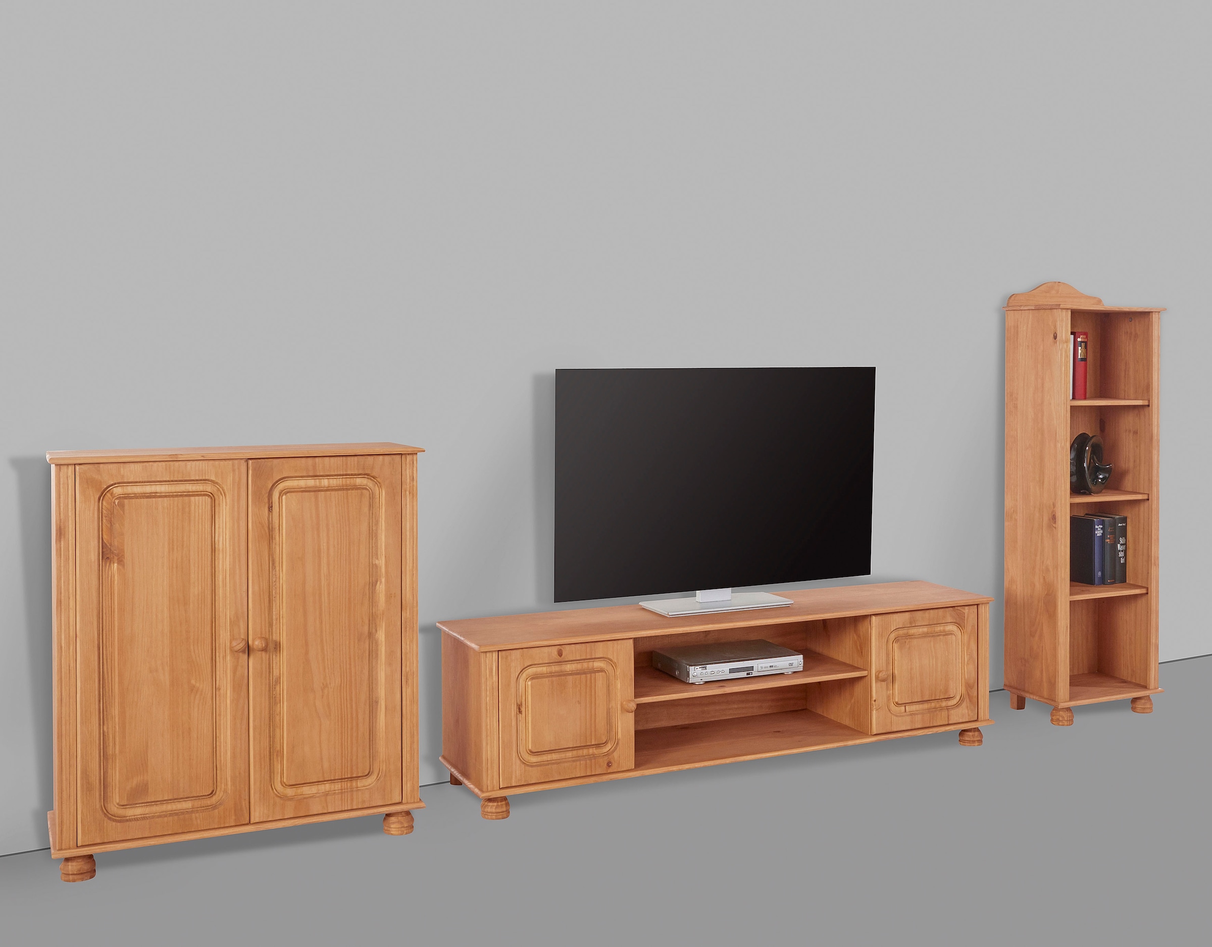 Home affaire Wohnwand »Mette«, (3 St.), 1 Midischrank, 1 Bücherregal und 1 Lowboard ohne Wandboard