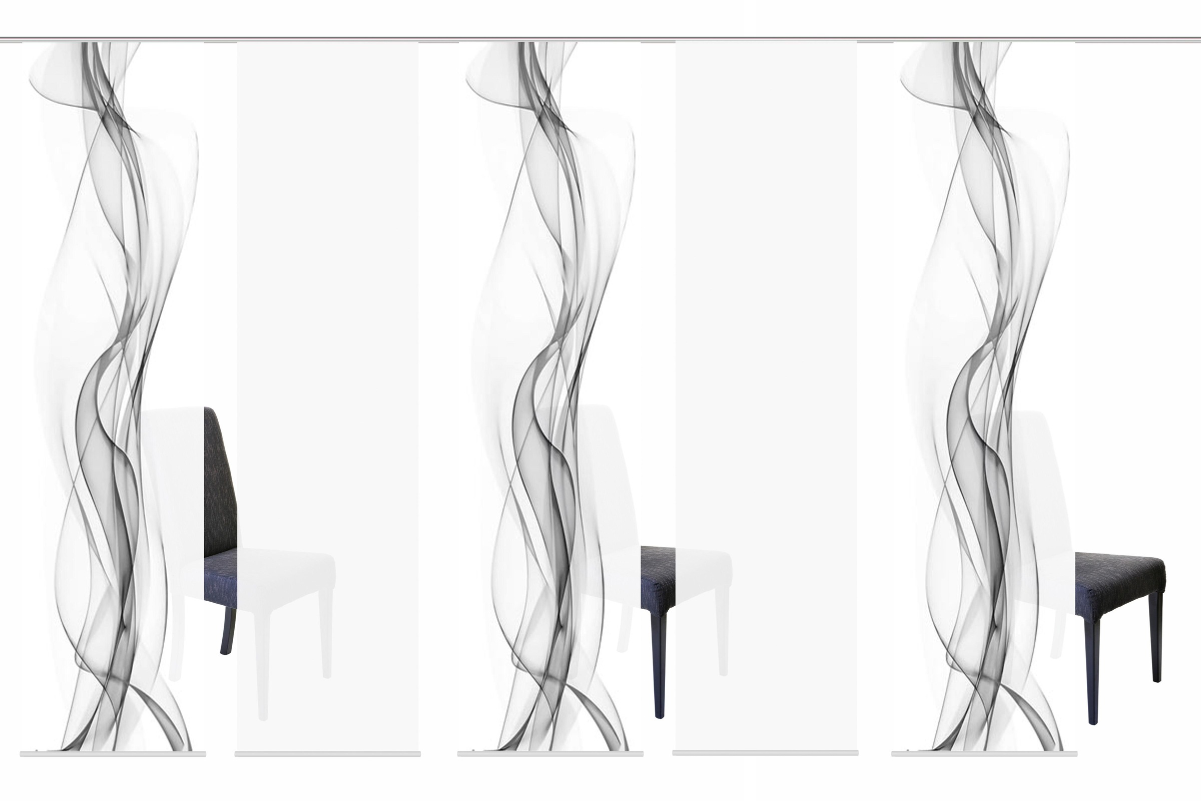 Image of HOME WOHNIDEEN Schiebegardine »5ER SET HAZE«, (5 St.), HxB: 245x60, Schiebevorhang 5er Set Digitaldruck bei Ackermann Versand Schweiz