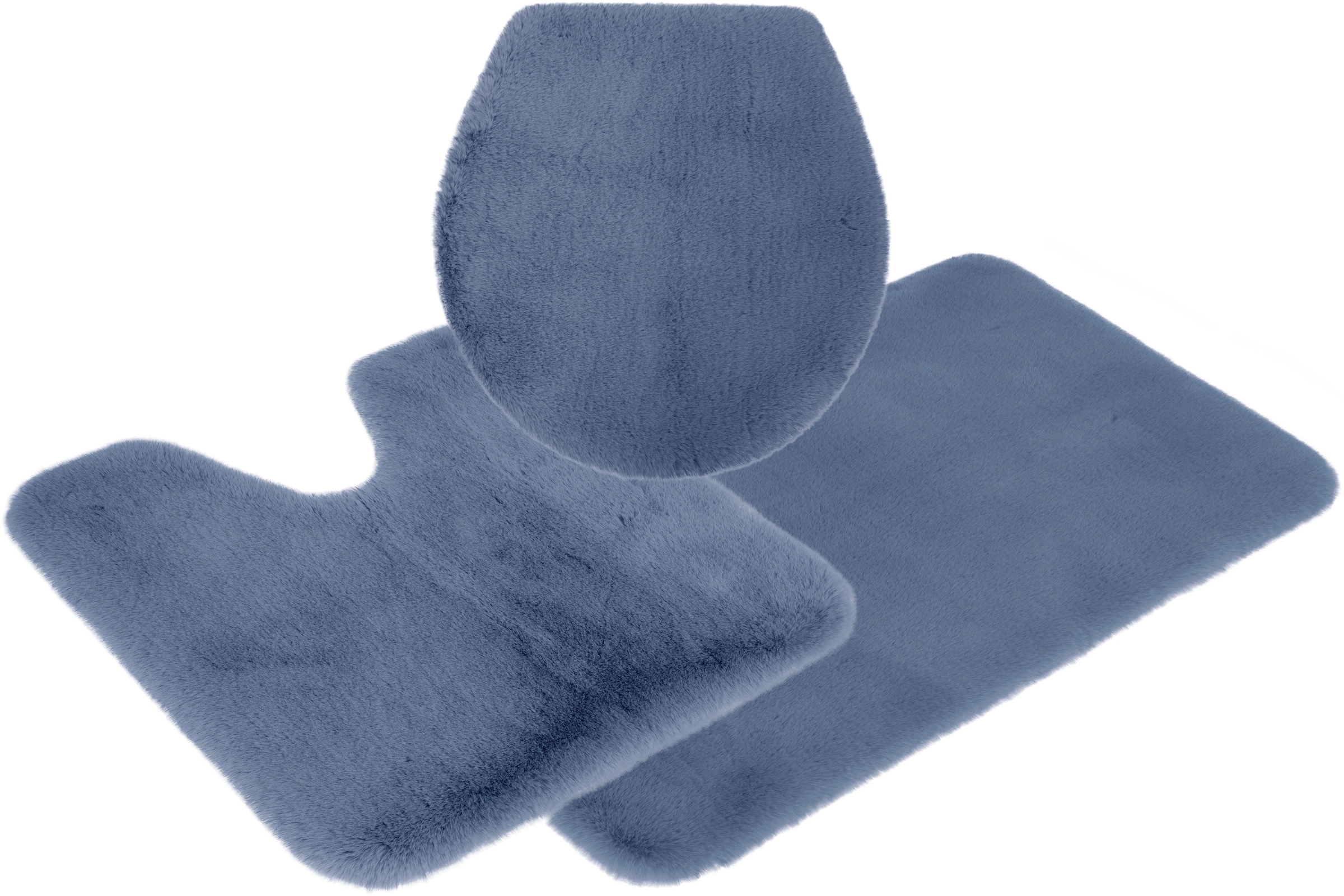 my home Badematte »Rabbit Badematten, Badvorleger, Badezimmer Teppich«, rutschhemmend beschichtet, strapazierfähig-fussbodenheizungsgeeignet-schnell trocknend, Kaninchenfell-Haptik, Badteppich, rechteckig, rund & als 3-tlg. Set