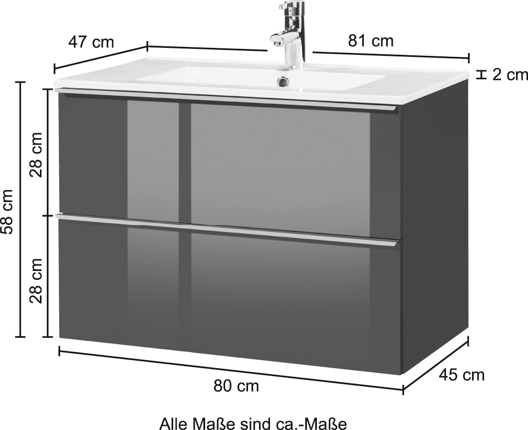 CYGNUS BATH Waschtisch »HOLA 800«, Breite 80 cm