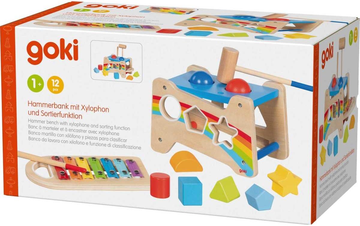 goki Motorikbrett »mit Xylophon und Sortierfunktion 21,5 x 13,8 cm«