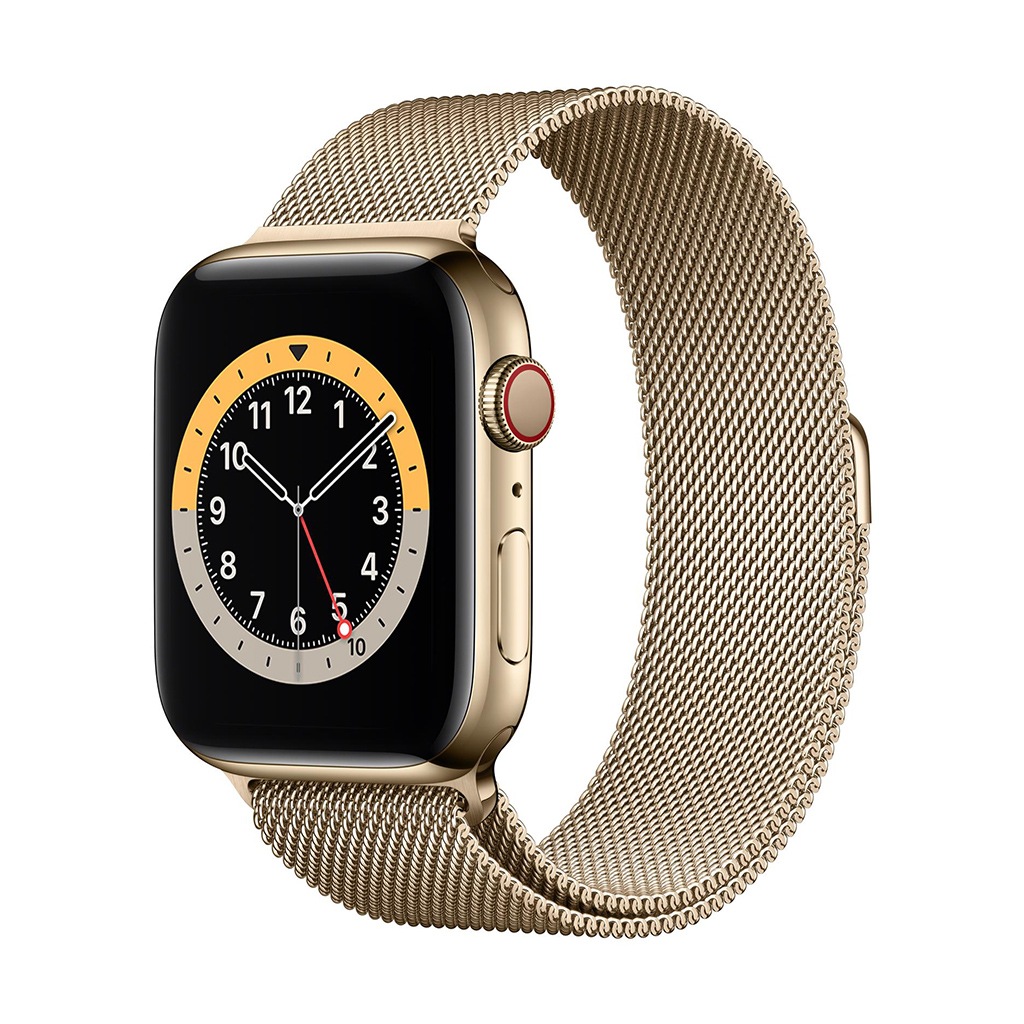 Image of Apple Smartwatch »Serie 6, GPS Cellular, 44 mm Edelstahl-Gehäuse mit Milanaise-Armband«, (Watch OS M09G3FD/A) bei Ackermann Versand Schweiz