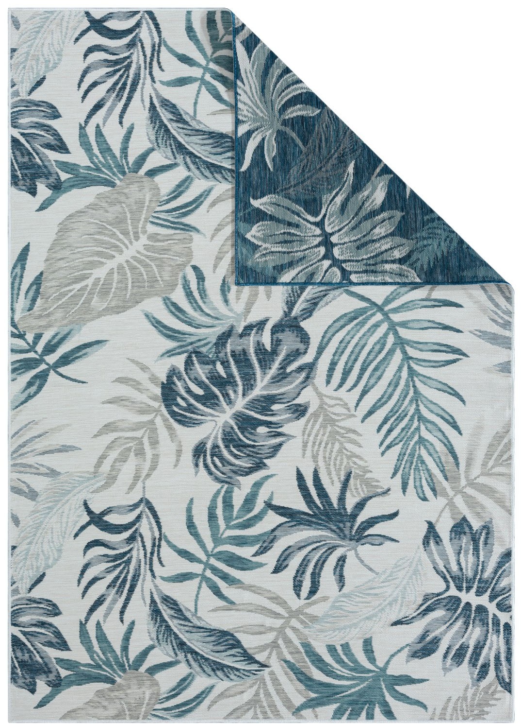 Myflair Möbel & Accessoires Teppich »Reef, LAGERRÄUMUNG!«, rechteckig, 6 mm Höhe, Wendeteppich, Blätter Motiv, Outdoor geeignet, Balkon, Terrasse