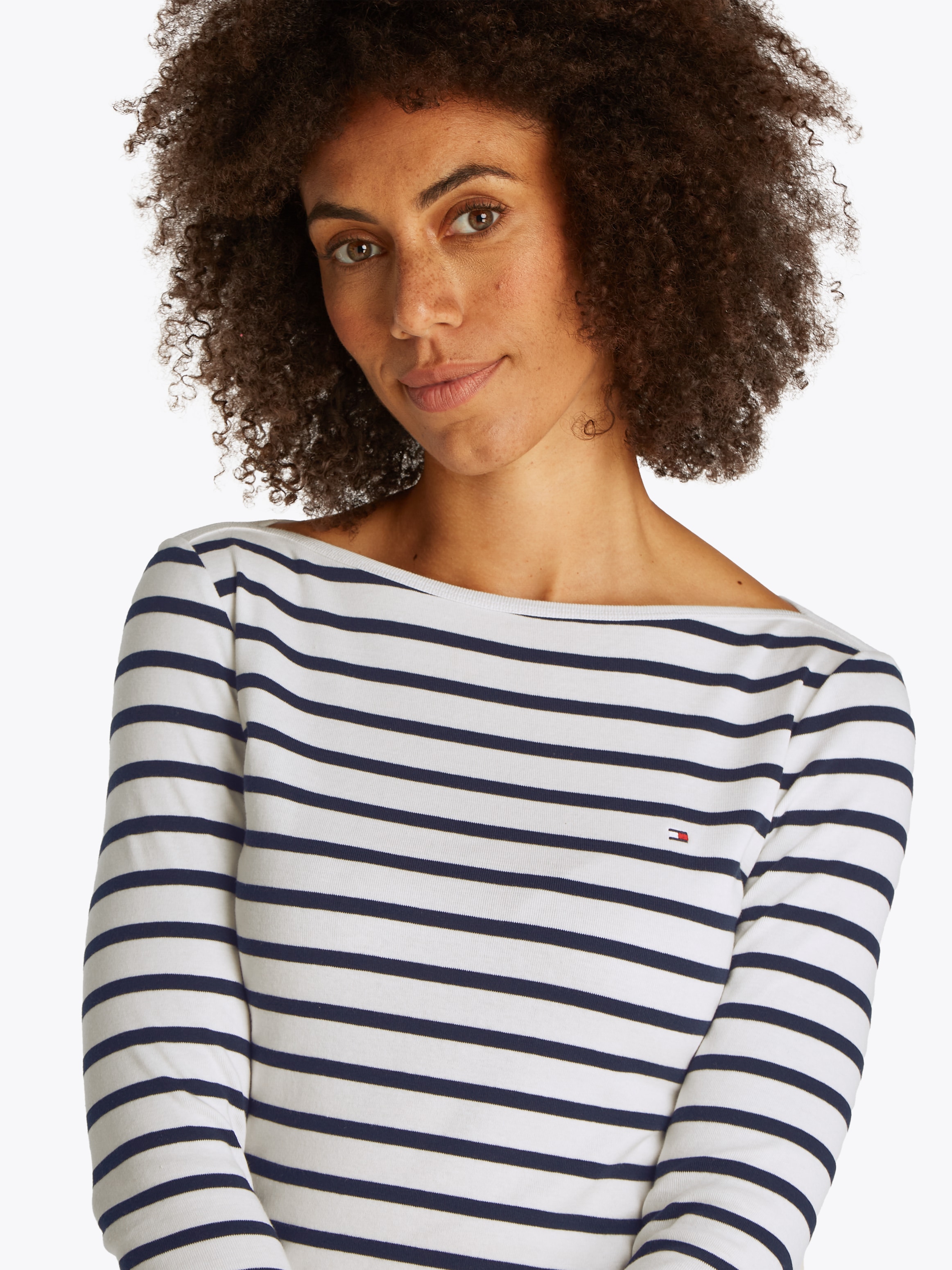 Tommy Hilfiger 3/4-Arm-Shirt »NEW CODY SLIM BOAT-NK 3/4SLV«, mit Logostickerei