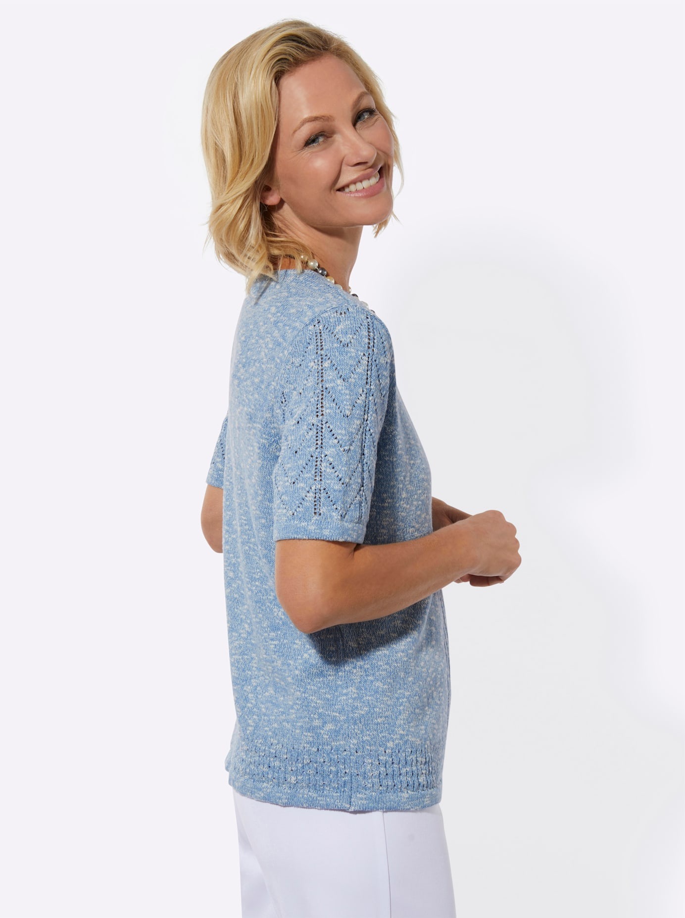 Classic Rundhalspullover »Ajour-Pullover«