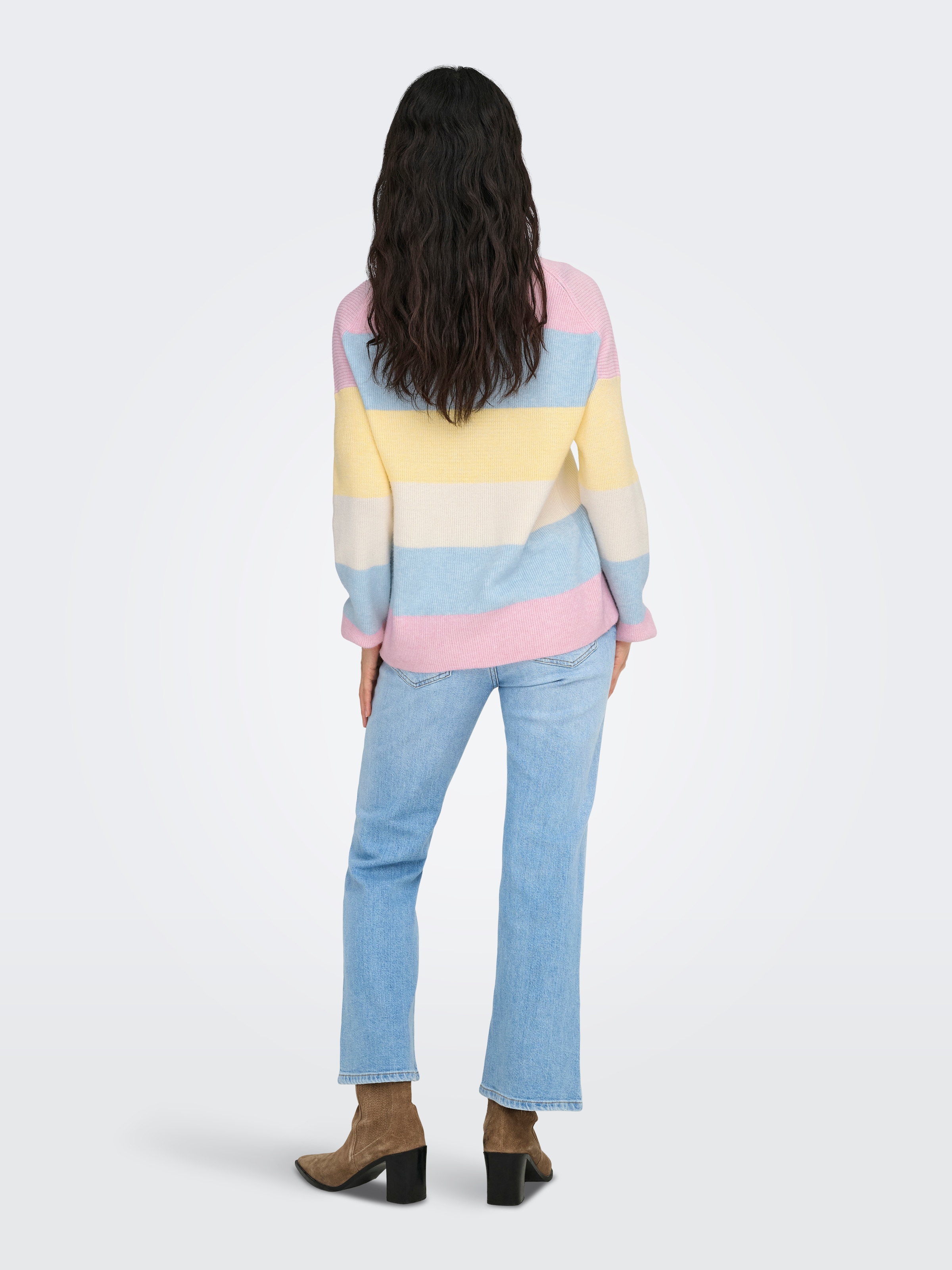ONLY Pull en tricot »ONLATIA L/S STRIPE PULLOVER KNT NOOS« mélange viscose, coupe régulière