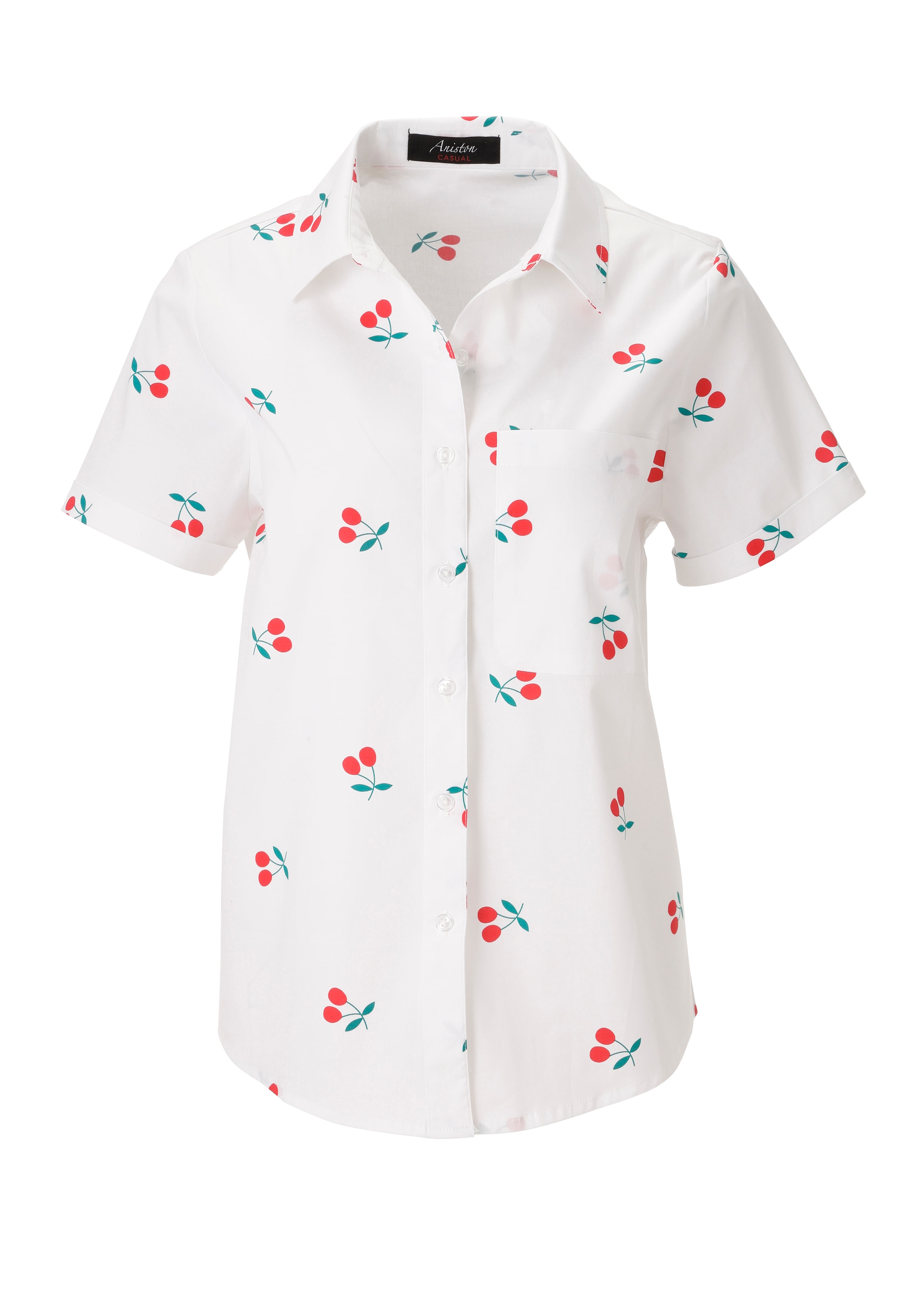 Aniston CASUAL Blouse chemise allover mit grafischen Kirschen bedruckt - NEUE KOLLEKTION