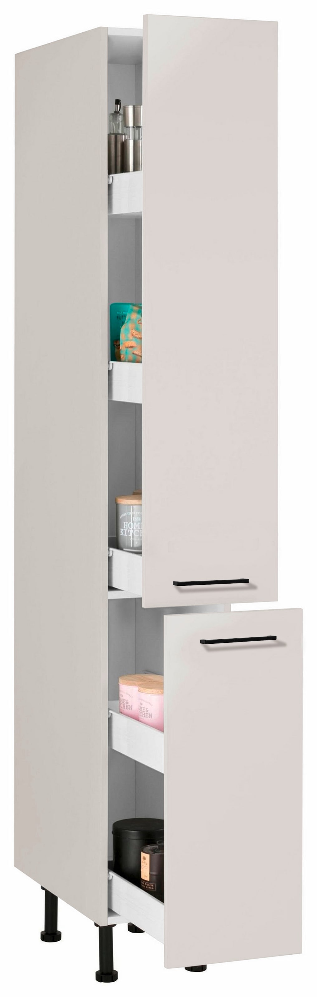 wiho Küchen Apothekerschrank »Nisos«, 30 cm breit, Soft-Close in Schubladen, verstellbare Füsse, ohne Platte