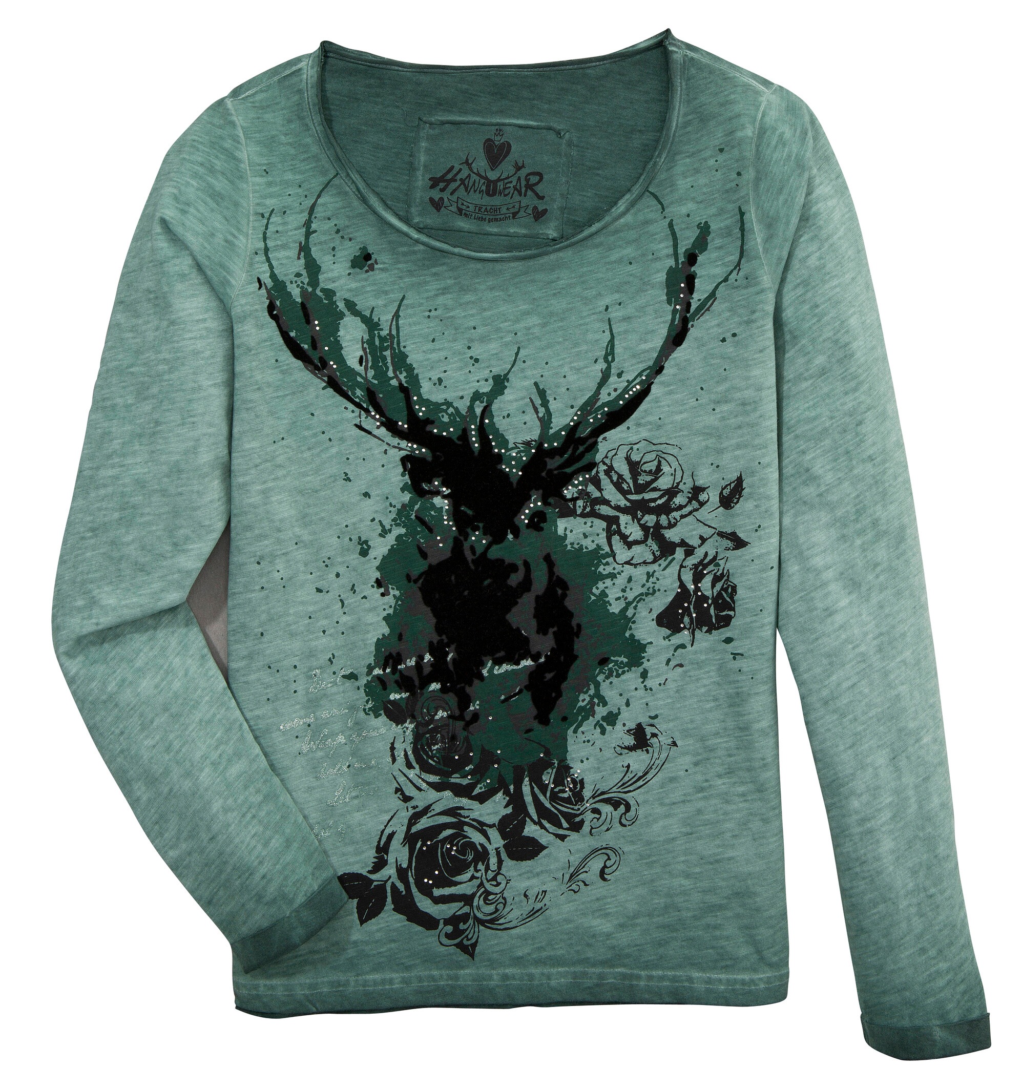 Image of Hangowear Trachtenshirt »Hannerose«, Damen, mit Samtelementen im Print bei Ackermann Versand Schweiz