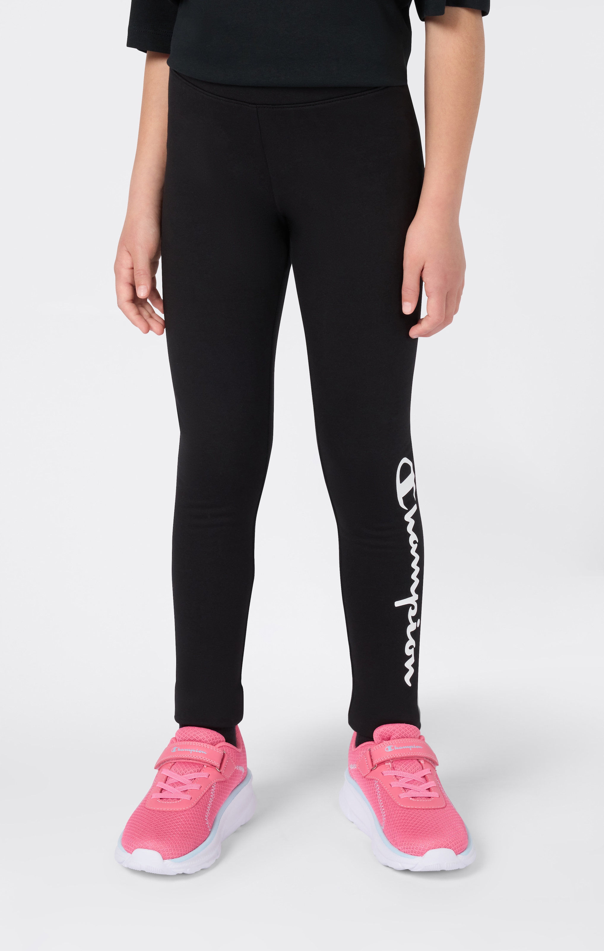 Image of Champion Leggings "SPORTWEAR LEGGINGS Tight Fit" für Kinder, mit Logodruck, unifarben, elastisch, ohne Verschluss