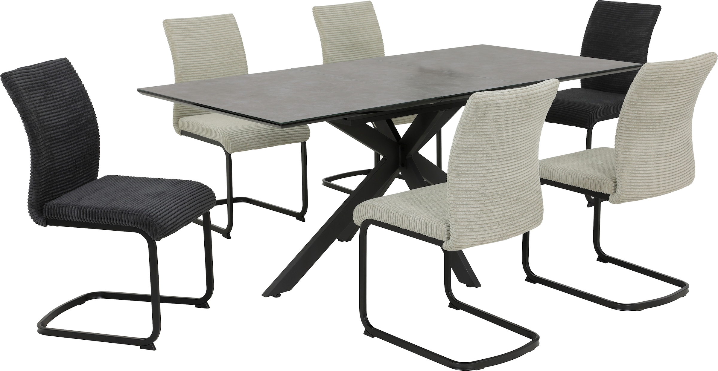 HELA Freischwinger »FABIA«, (Set), 2 St., Breitcord, 120 Kg belastbar, Stoff in Breitcord, 2er und 4er Set