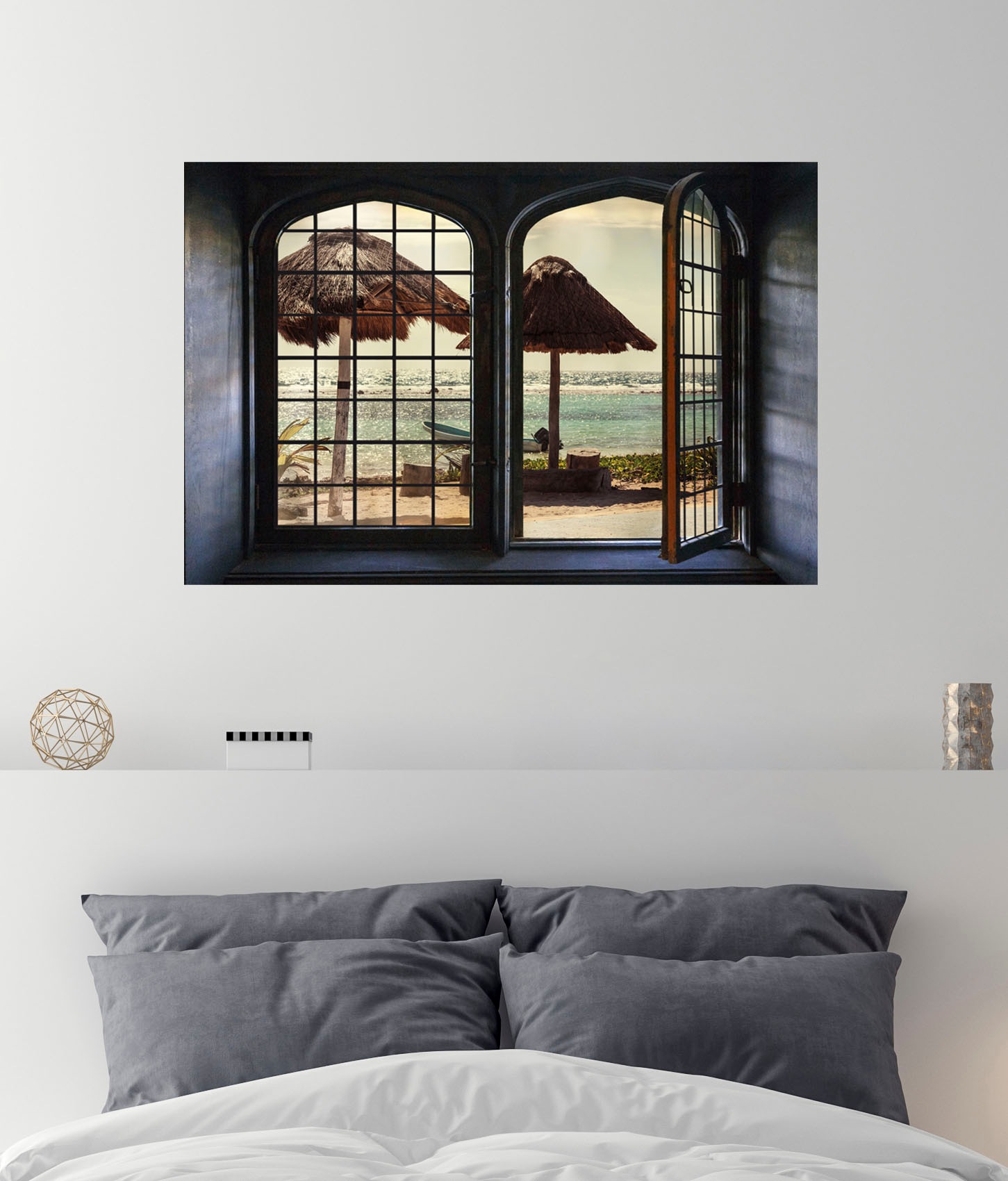 Image of queence Wandsticker "Urlaub" Wandsticker, Wandbild, selbstklebend, 3D, Fenster