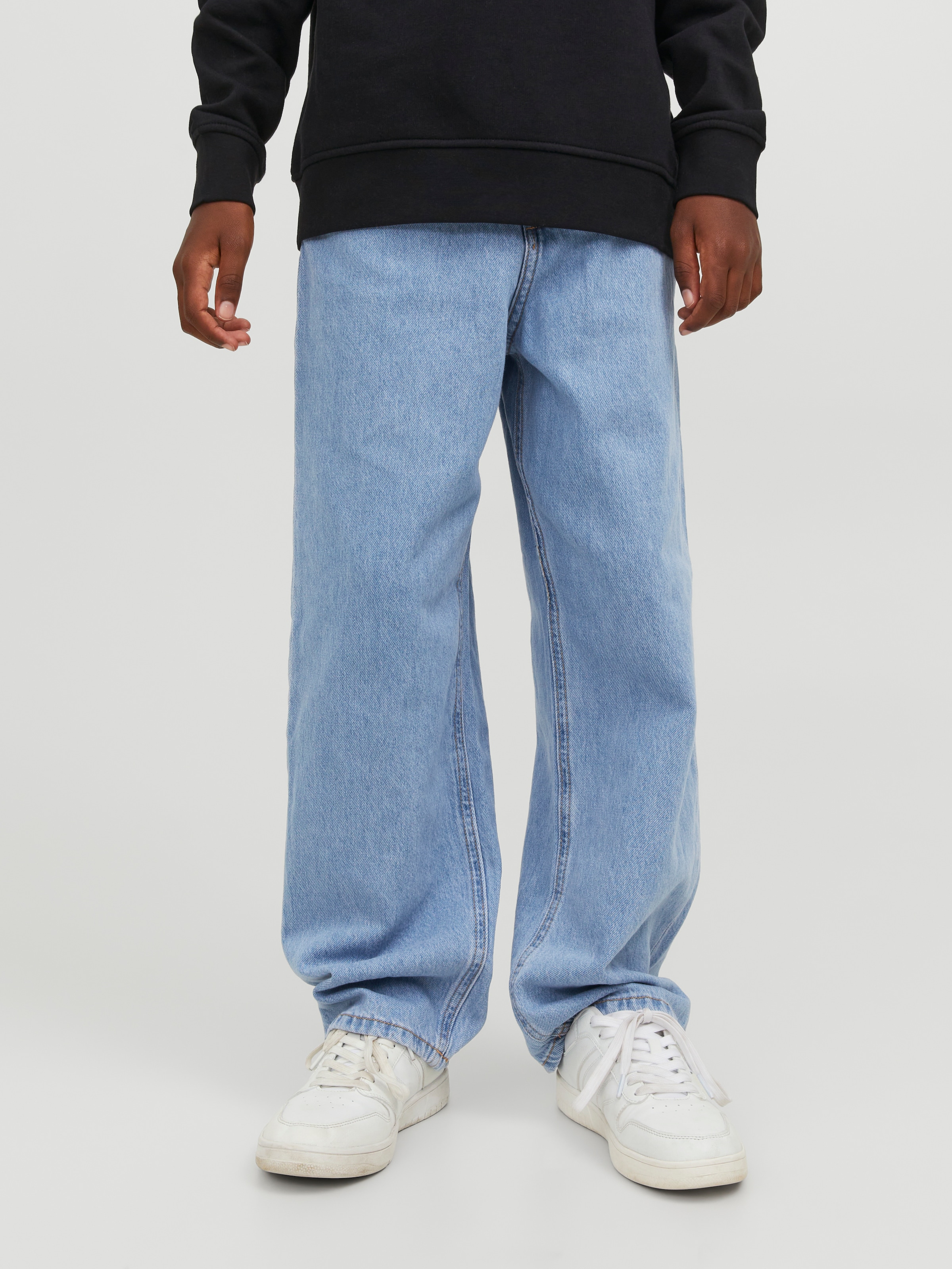 Image of Jack & Jones Junior Relax-fit-Jeans "JJIALEX mit Baggy Fit und hoher Taille" Abriebeffekte, modisch, relaxed fit, Denim
