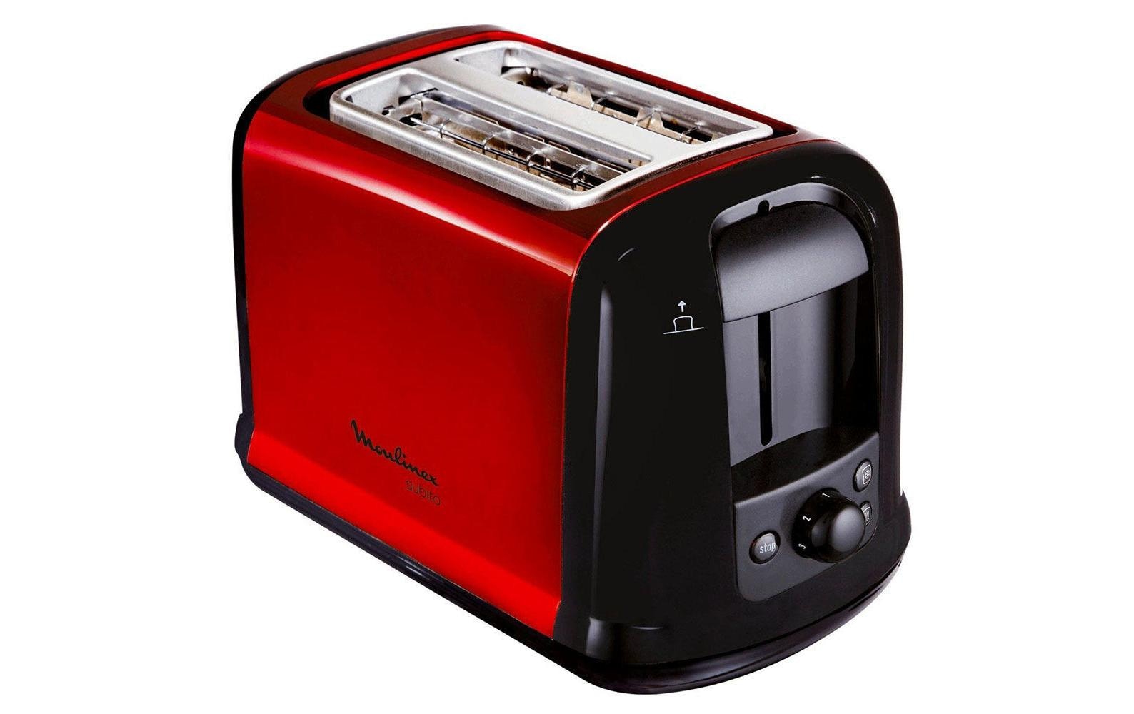 Moulinex Subito LT340D Toaster 2 Slots 850W Red