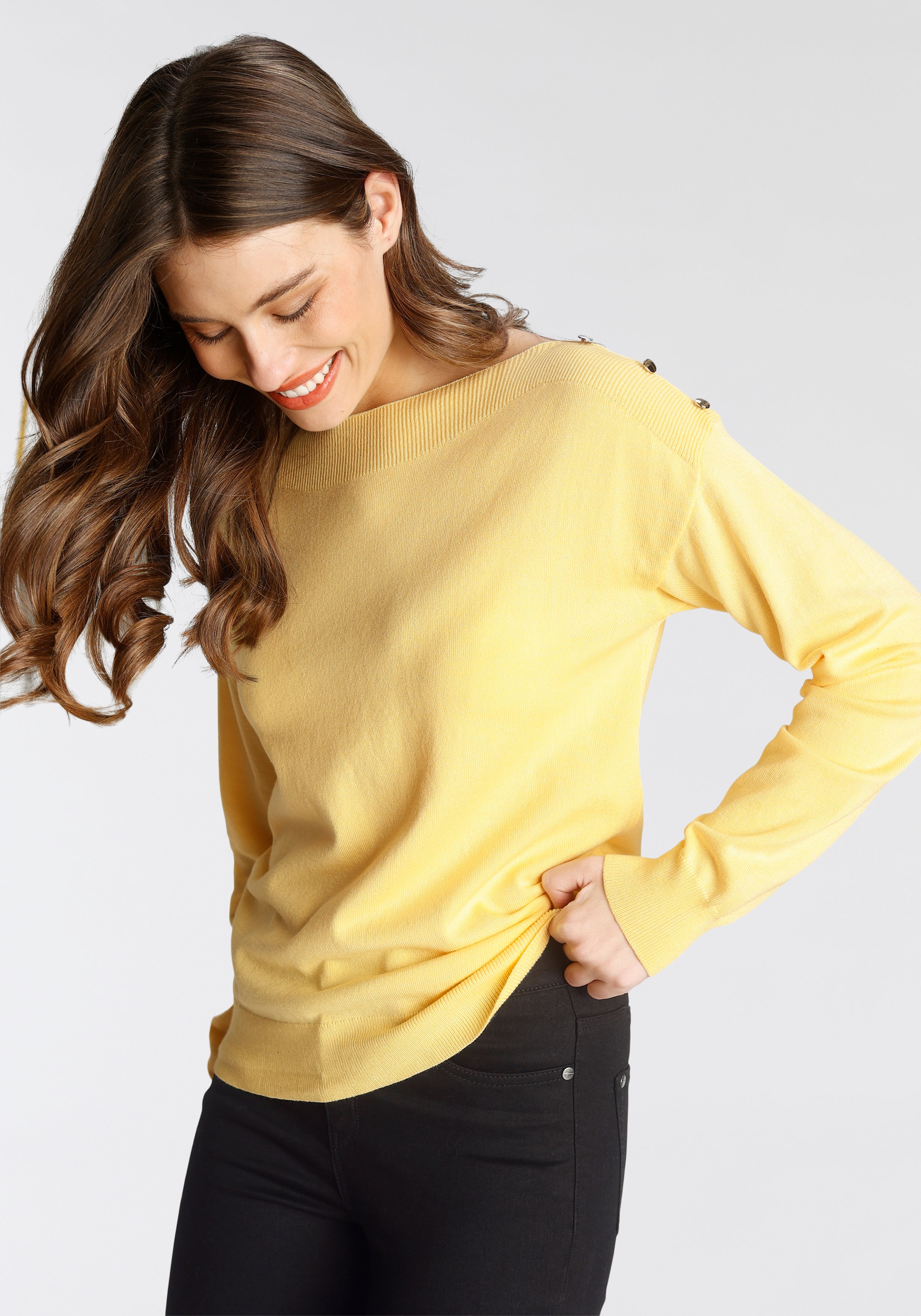 Image of Tamaris Strickpullover, mit Knöpfen bei Ackermann Versand Schweiz