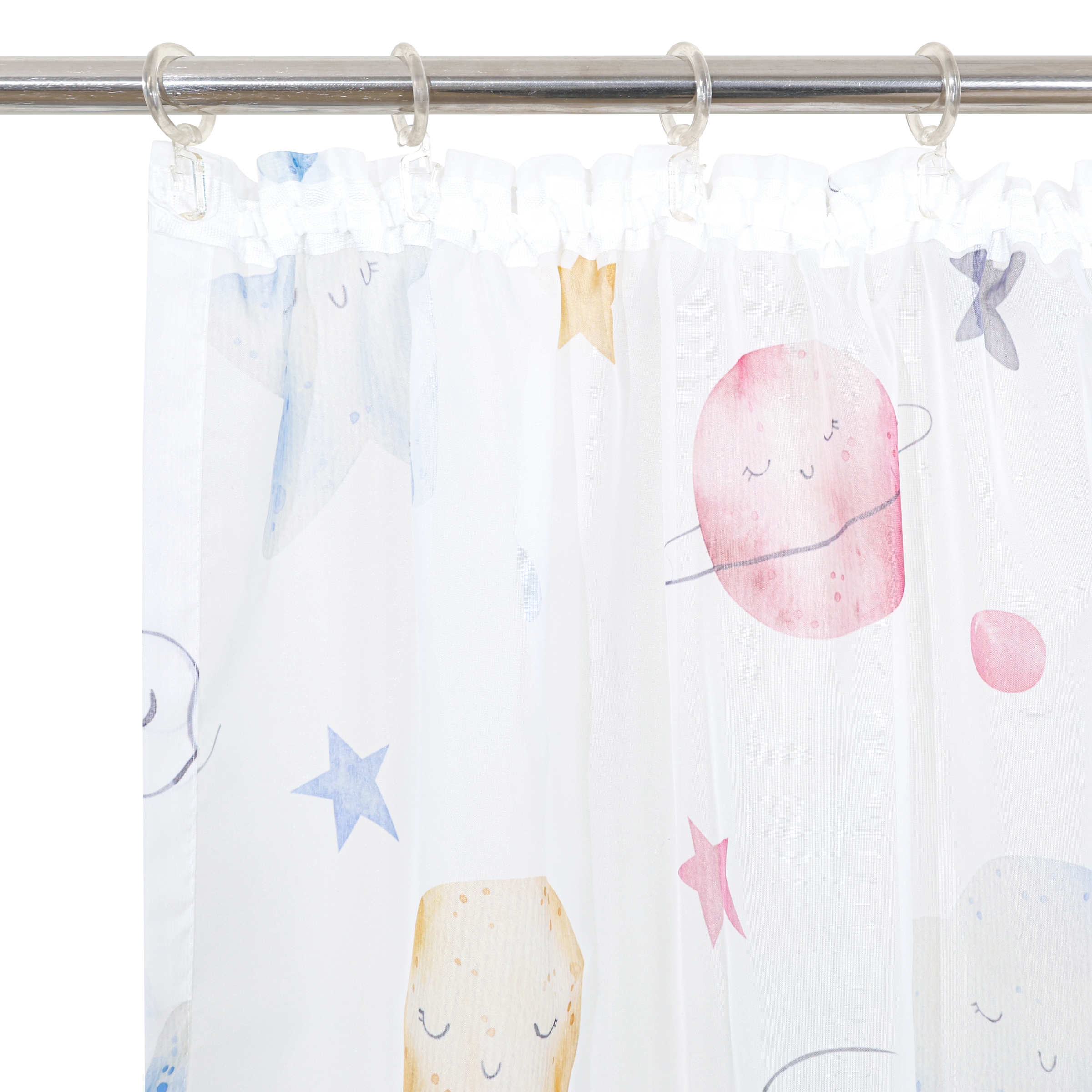 GOODproduct Gardine »Morgann« Kräuselband 1 Stk. tlg. Kräuselband, verspieltes Design, Pflegeleicht, transparentes Material
