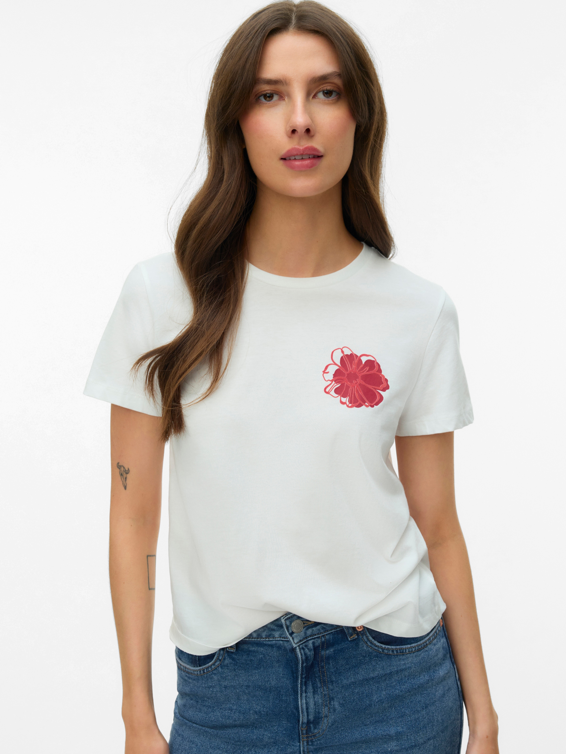 Vero Moda T-shirt à manches courtes »VMVANJA SS TOP BOX JRS« Coton