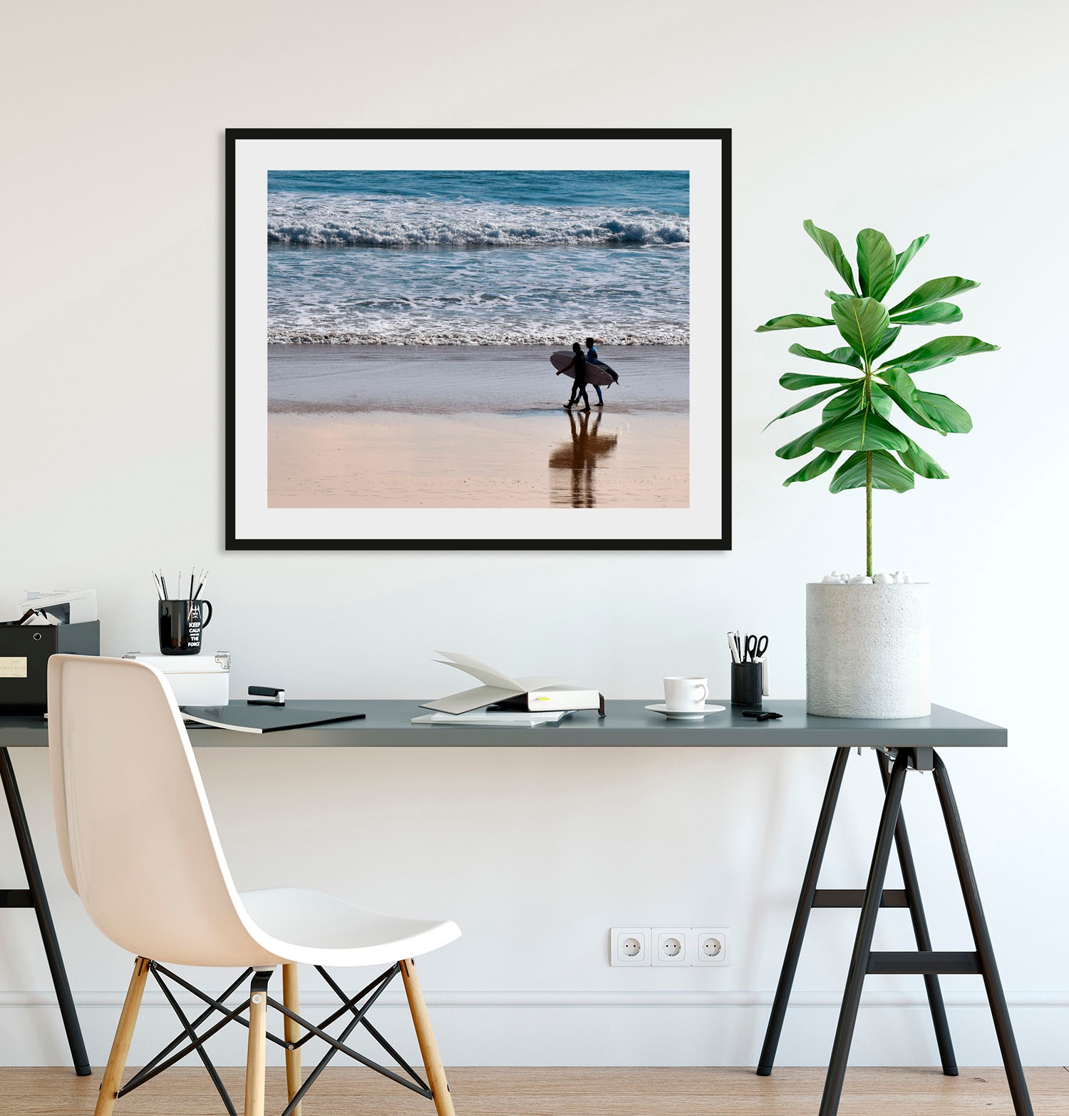 Image of queence Bild "Sofia" Bilder von Liebespaaren Frau Mann Meer Meer Bilder Sport Strand 1 Stk. tlg. HD Premium Poster-Druck inkl. Holzrahmen